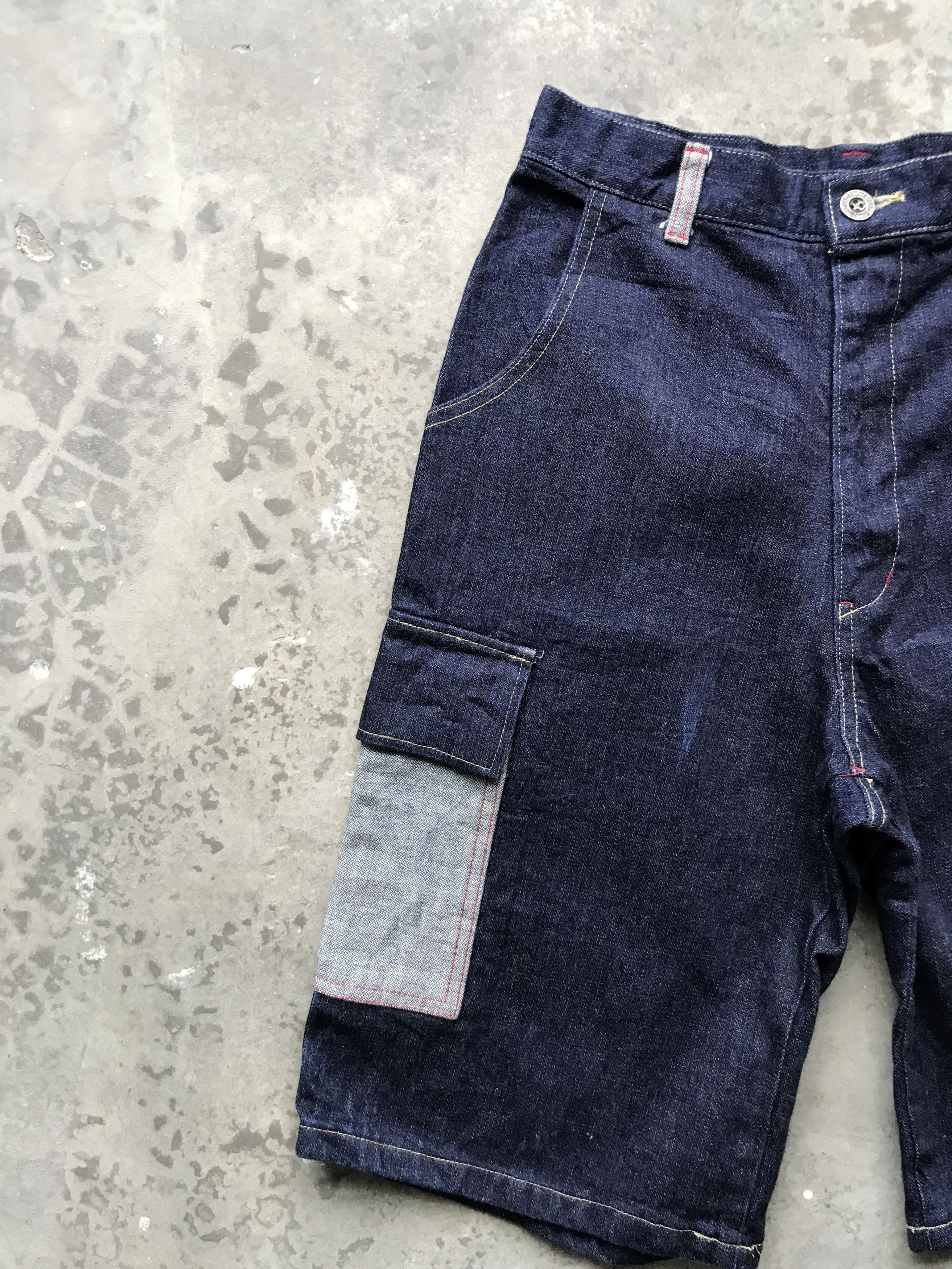 Japanese Brand SP6 - MILITARIA EQUIPMENT Japan Two Tones Short Denim Pant Size US 26 / EU 42 - 3 Thumbnail