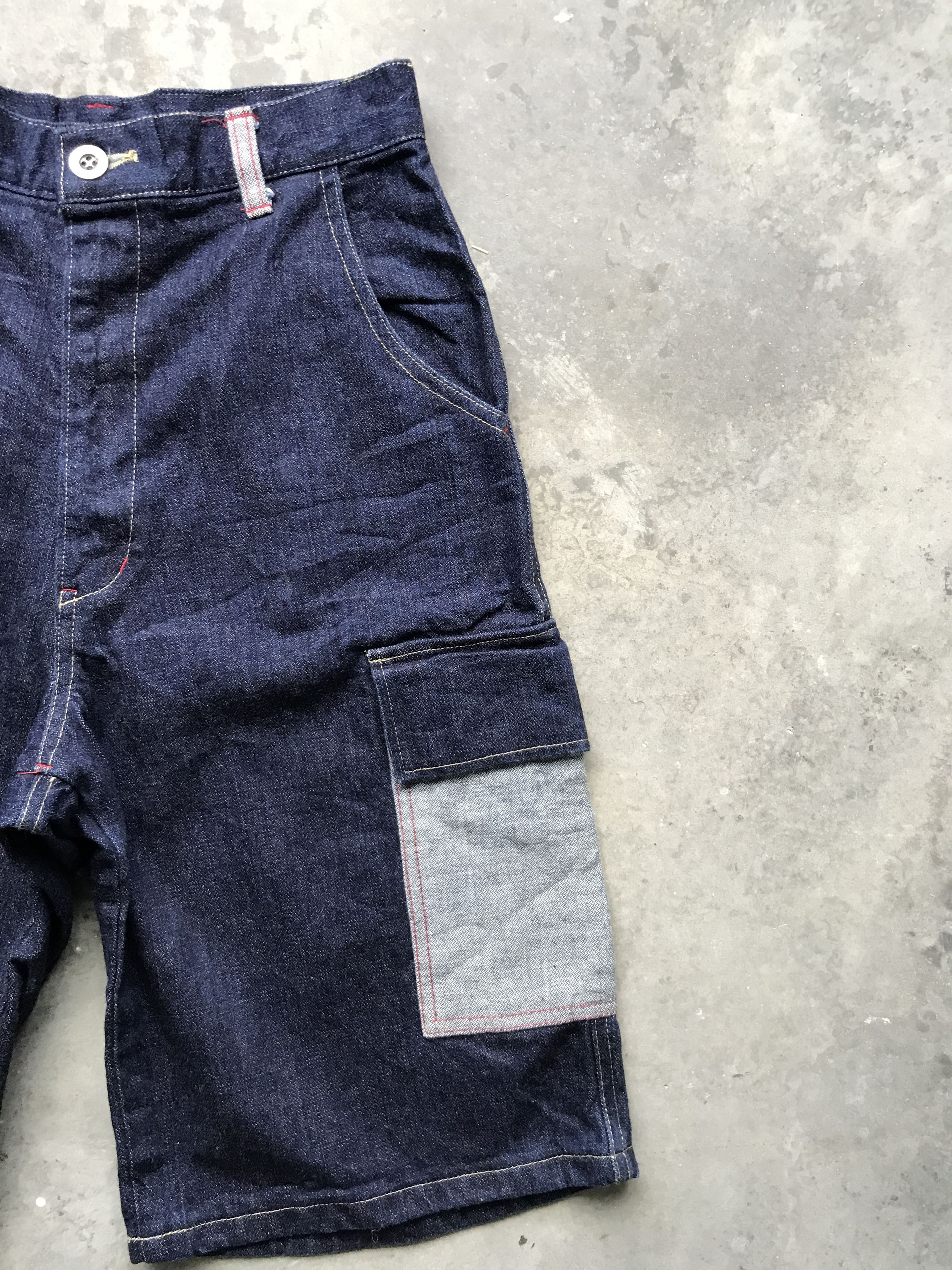 Japanese Brand SP6 - MILITARIA EQUIPMENT Japan Two Tones Short Denim Pant Size US 26 / EU 42 - 2 Thumbnail