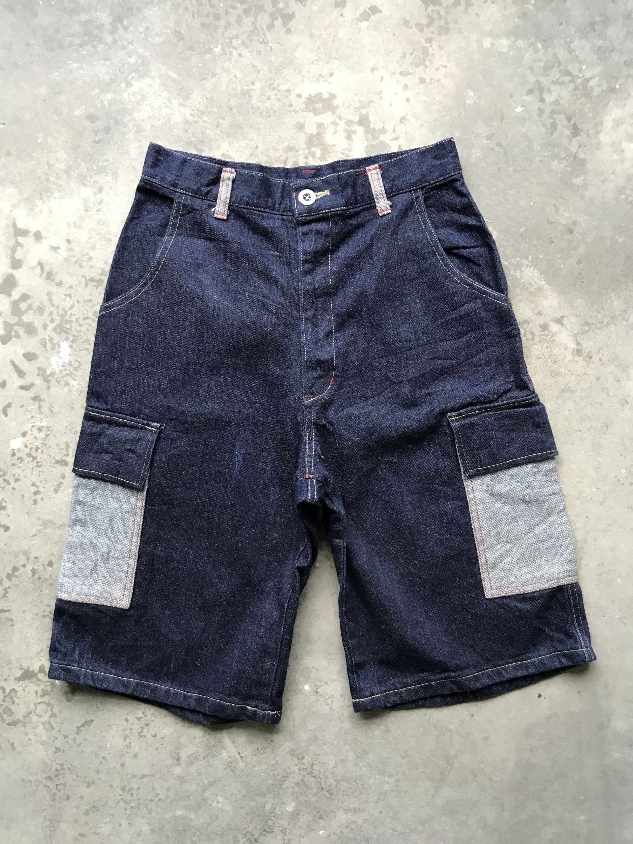 Japanese Brand SP6 - MILITARIA EQUIPMENT Japan Two Tones Short Denim Pant Size US 26 / EU 42 - 1 Thumbnail