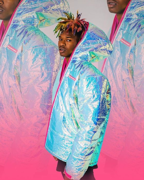 Pink Dolphin Pink Dolphin Iridescent Puffer Jacket | Grailed