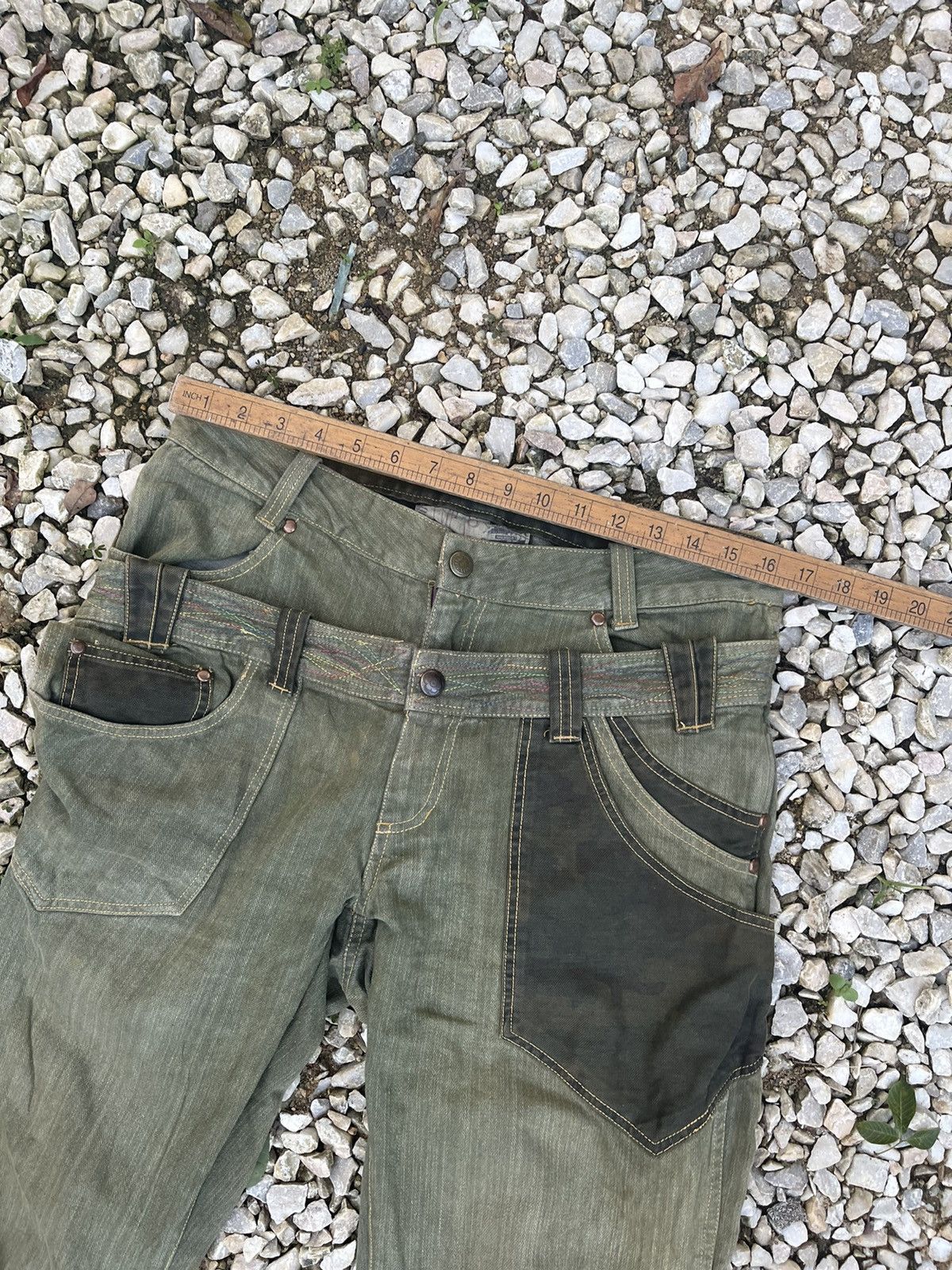 Japanese Brand Blindedge japan double waisted rustic green utilities denim Size US 30 / EU 46 - 13 Thumbnail