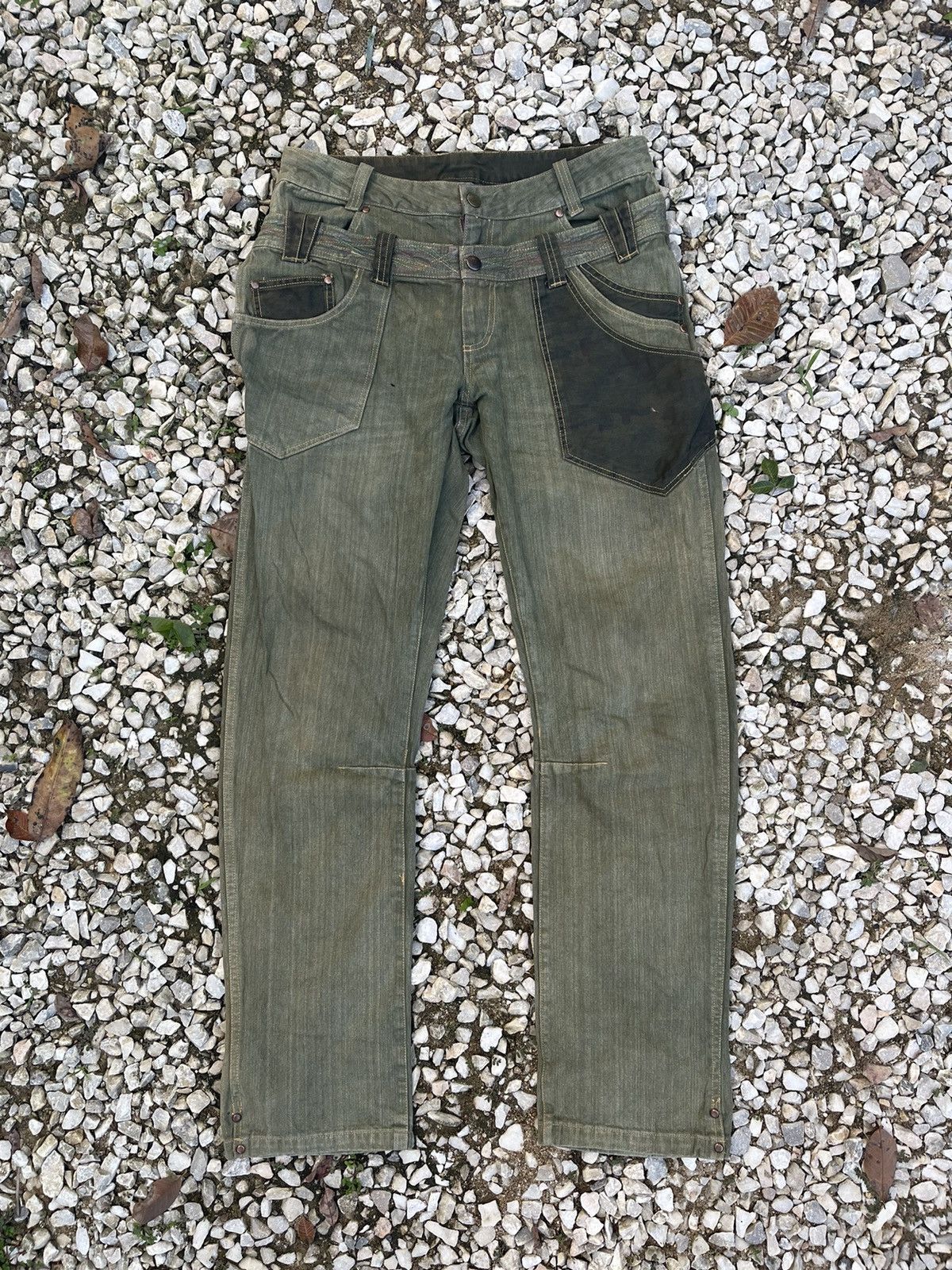 Japanese Brand Blindedge japan double waisted rustic green utilities denim Size US 30 / EU 46 - 2 Thumbnail