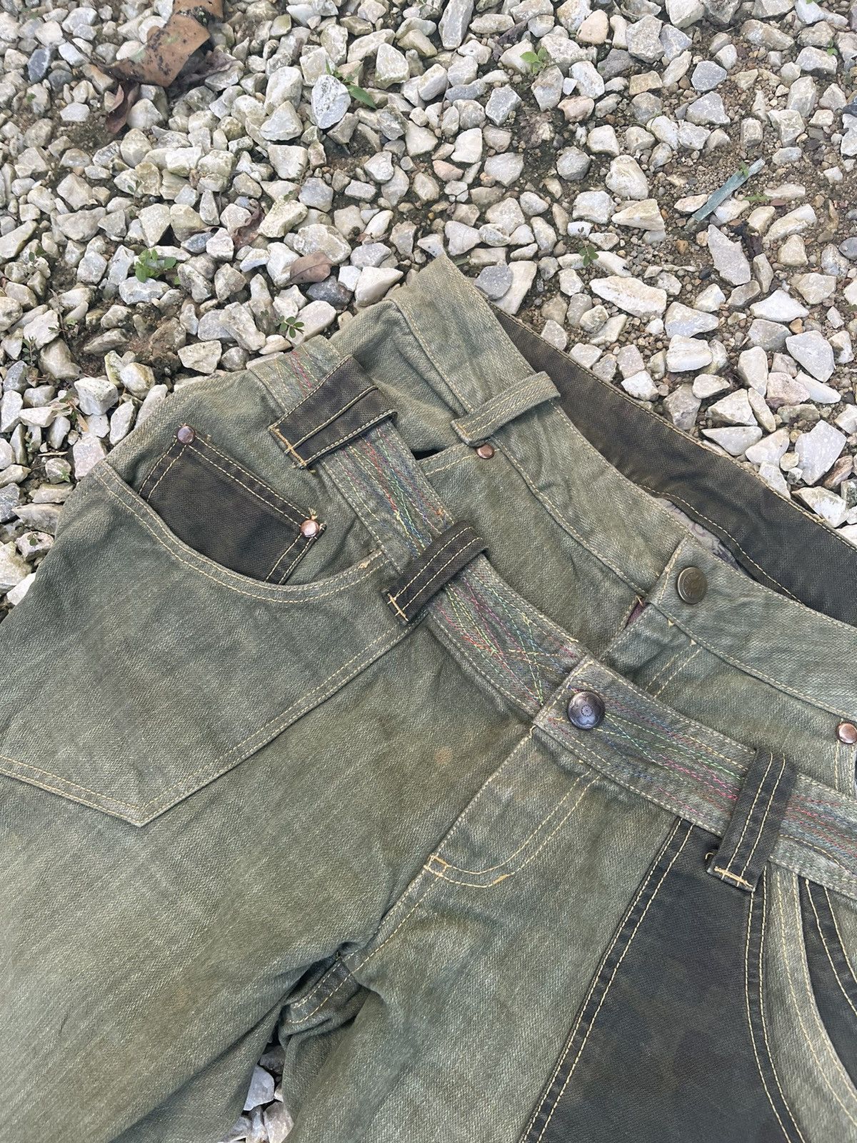 Japanese Brand Blindedge japan double waisted rustic green utilities denim Size US 30 / EU 46 - 5 Thumbnail