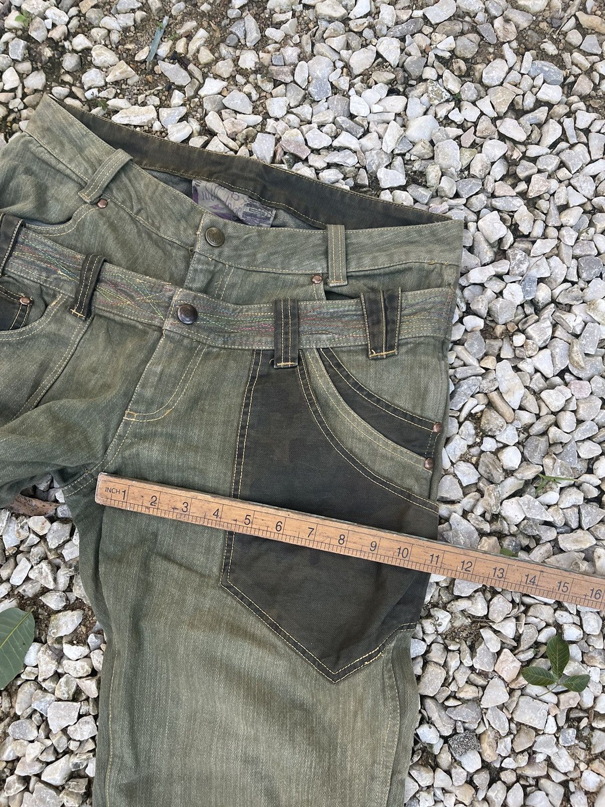 Japanese Brand Blindedge japan double waisted rustic green utilities denim Size US 30 / EU 46 - 15 Thumbnail