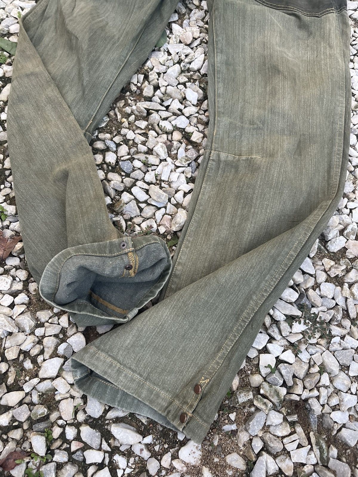 Japanese Brand Blindedge japan double waisted rustic green utilities denim Size US 30 / EU 46 - 12 Thumbnail