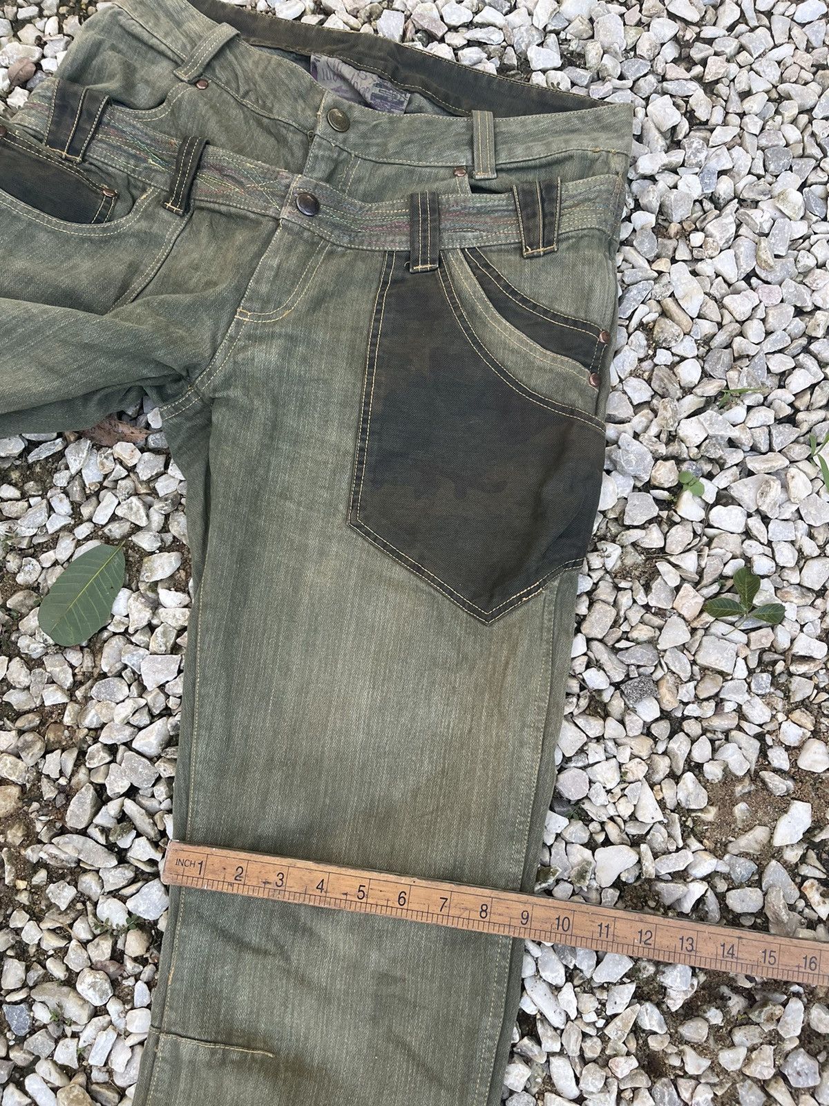 Japanese Brand Blindedge japan double waisted rustic green utilities denim Size US 30 / EU 46 - 16 Thumbnail