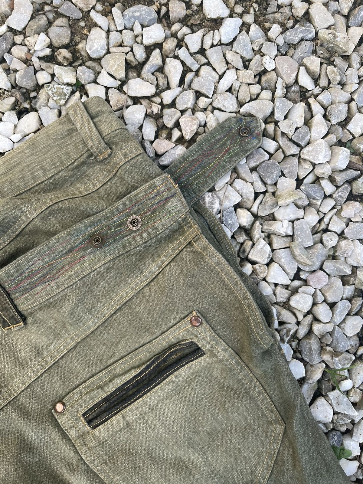 Japanese Brand Blindedge japan double waisted rustic green utilities denim Size US 30 / EU 46 - 7 Thumbnail