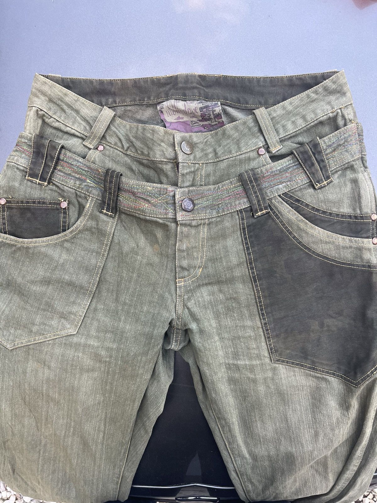 Japanese Brand Blindedge japan double waisted rustic green utilities denim Size US 30 / EU 46 - 19 Thumbnail