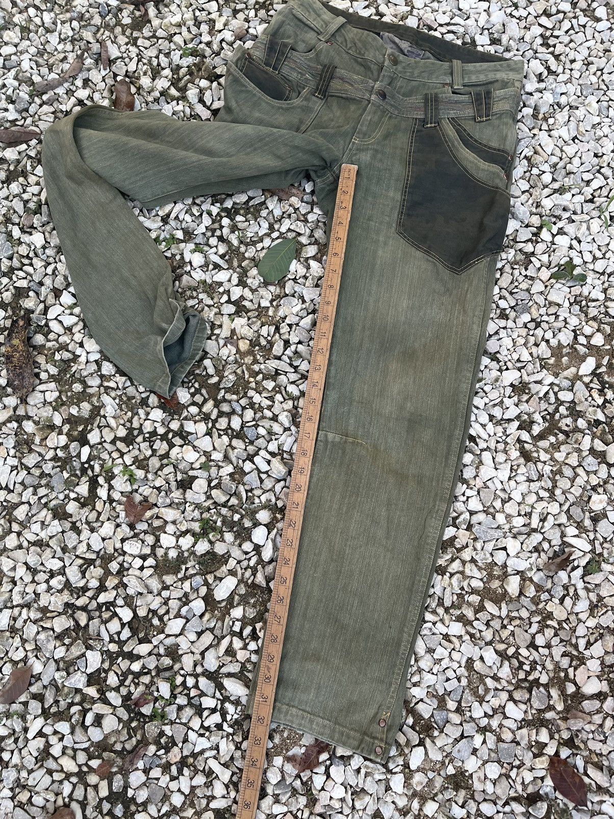 Japanese Brand Blindedge japan double waisted rustic green utilities denim Size US 30 / EU 46 - 18 Thumbnail