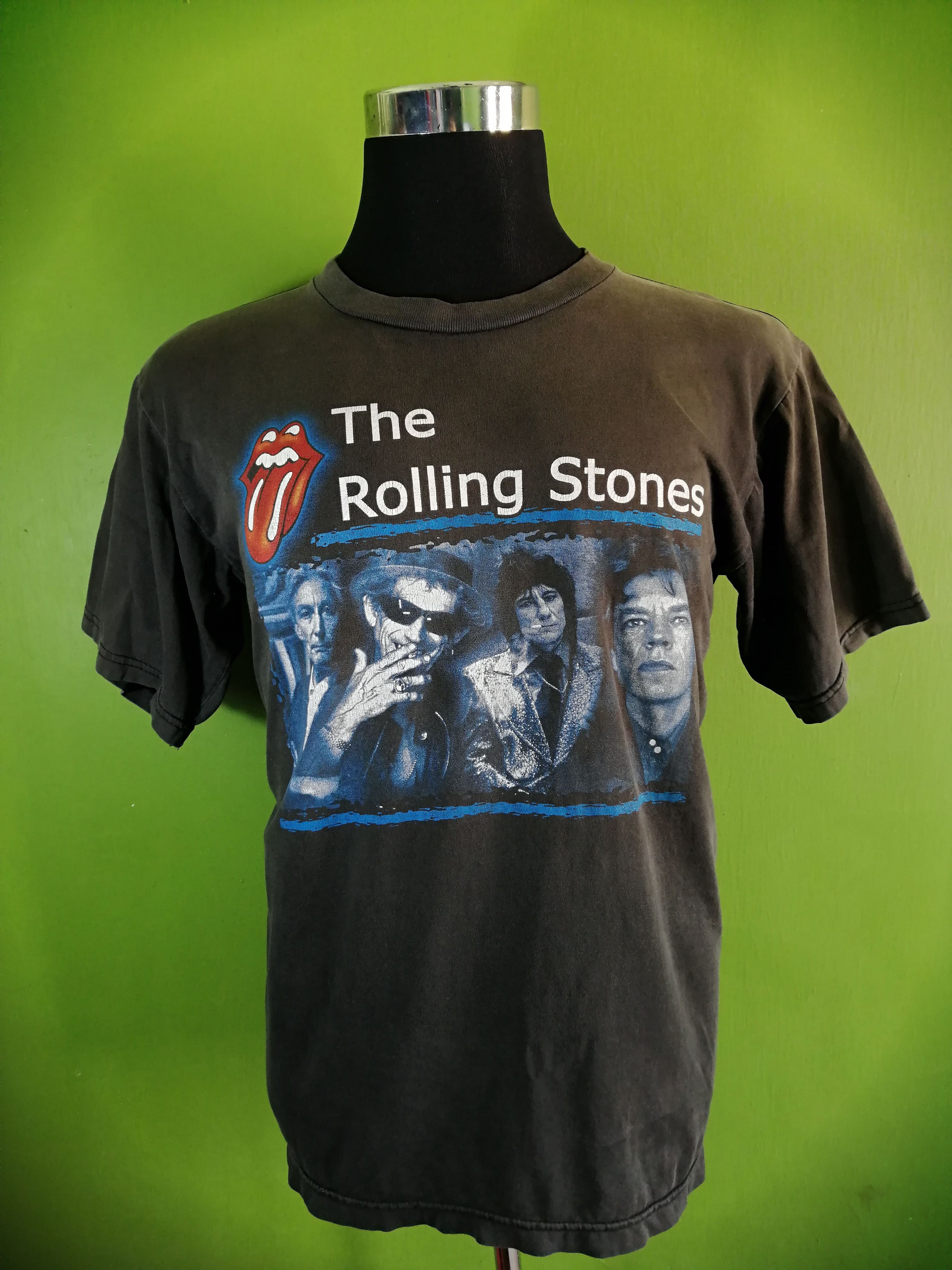 The Rolling Stones Band T-shirt, Band T, Men's L size cotton black type Vintage Second Hand