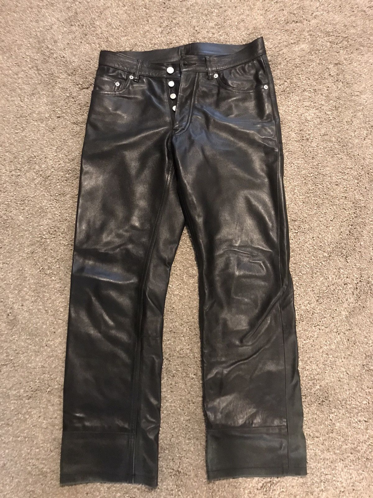 Helmut Lang Helmut Lang 1999 Black Leather Pants | Grailed