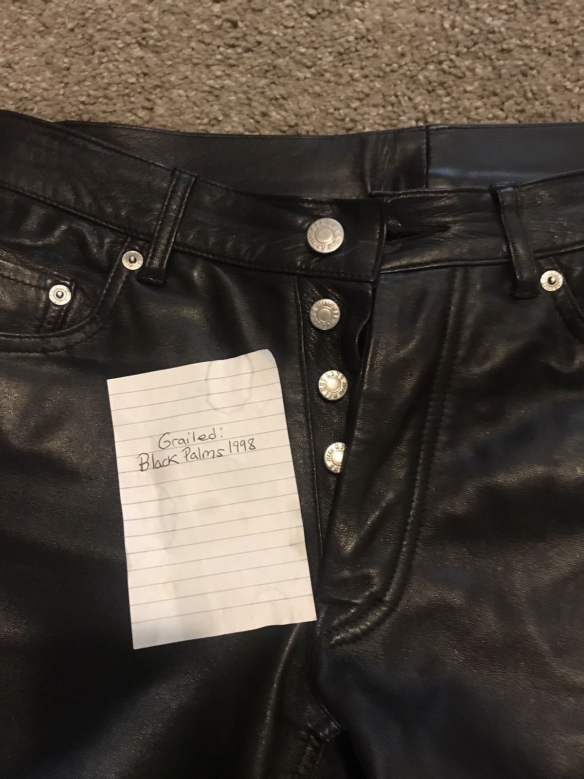 Helmut Lang Helmut Lang 1999 Black Leather Pants Size US 29 - 4 Thumbnail