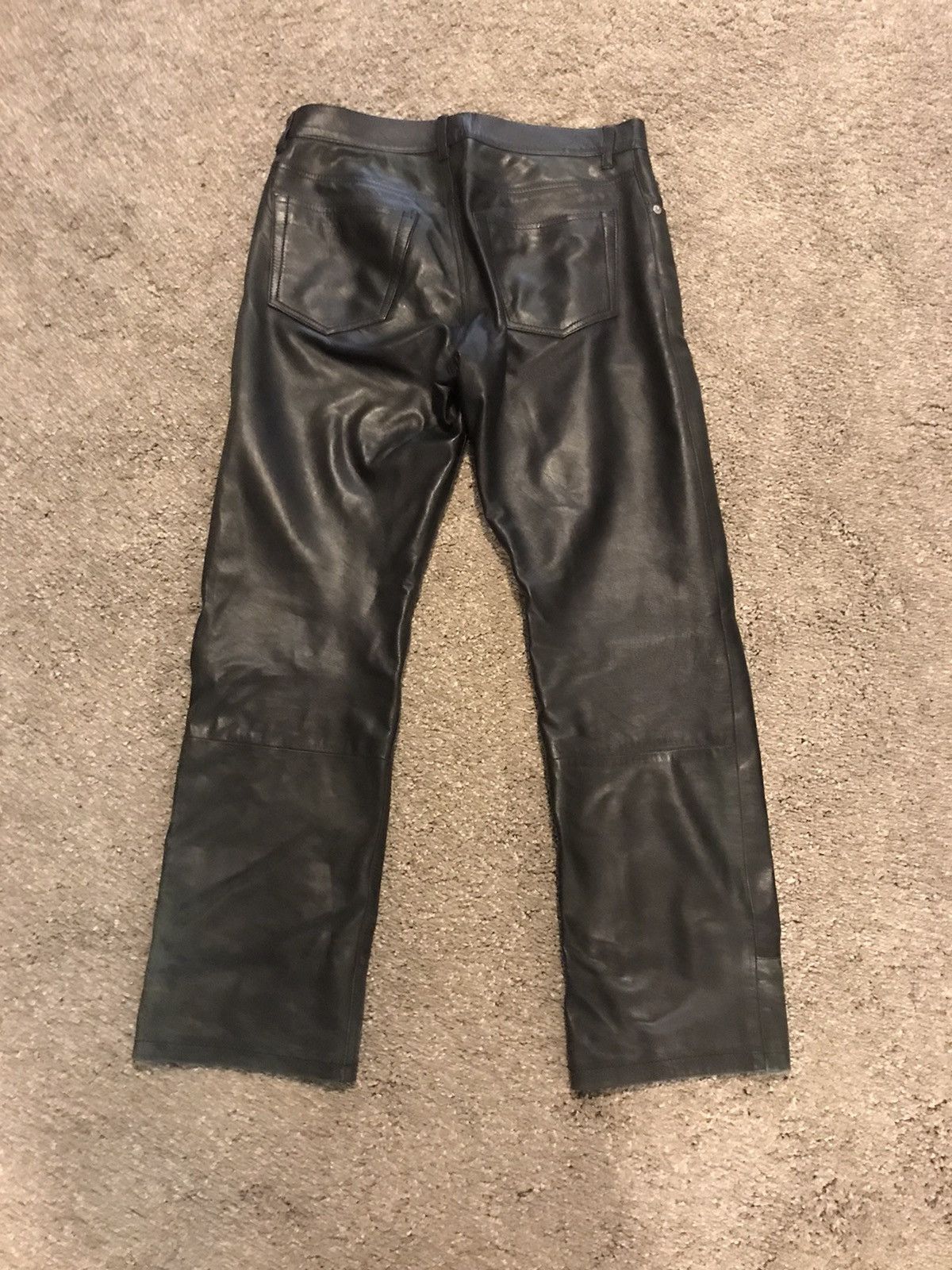 Helmut Lang Helmut Lang 1999 Black Leather Pants Size US 29 - 3 Thumbnail