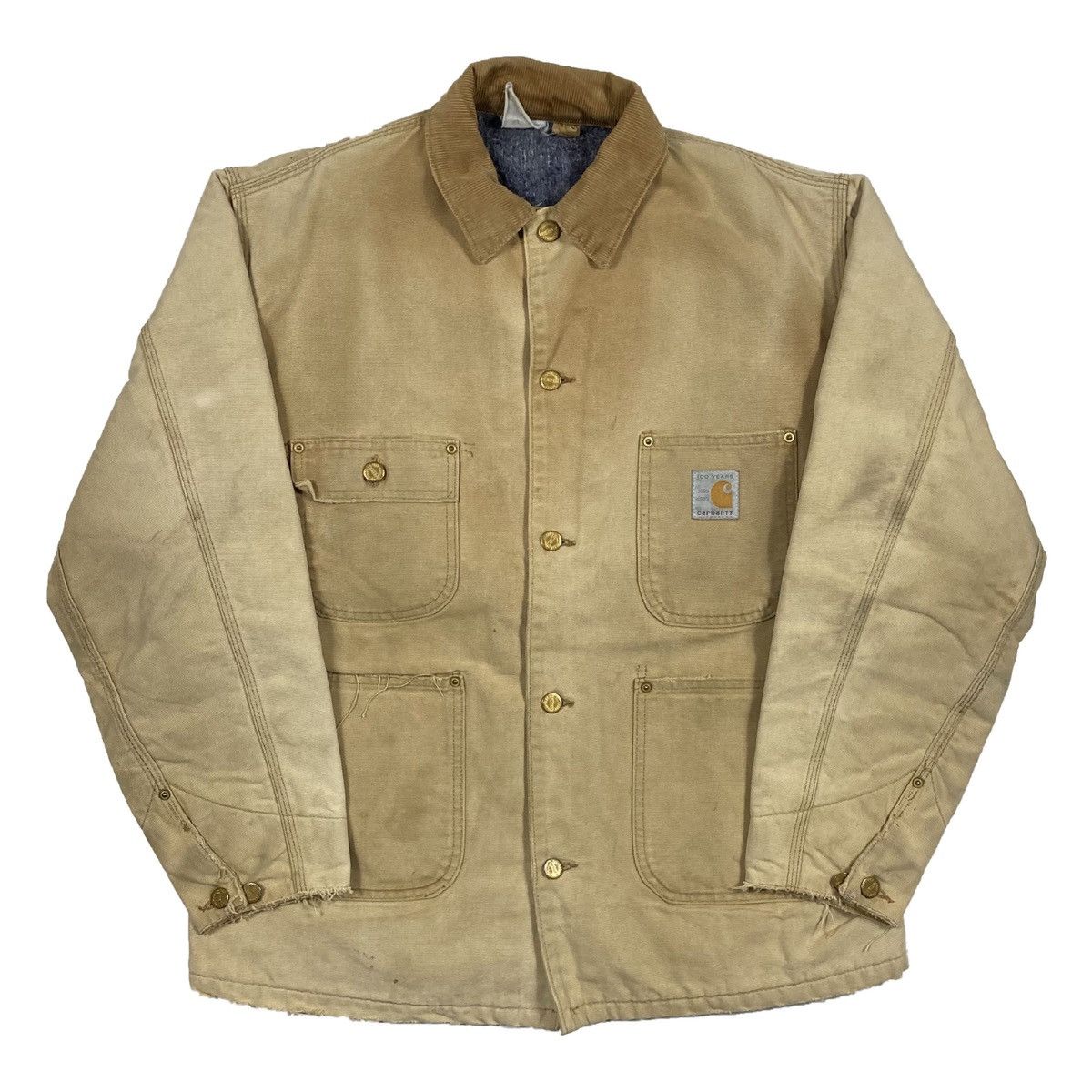 ジャケット・アウター '89 Carhartt 100th anniversary chorecoat Vintage Carhartt 100 Years 1989 Canvas Jacket Mens 50