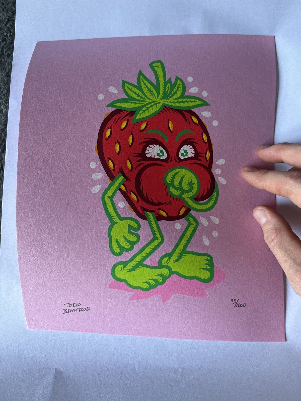 TODD outlet BRATRUD STRAWBERRY COUGH PRINT (SIGNED, EDITION 266/1000)