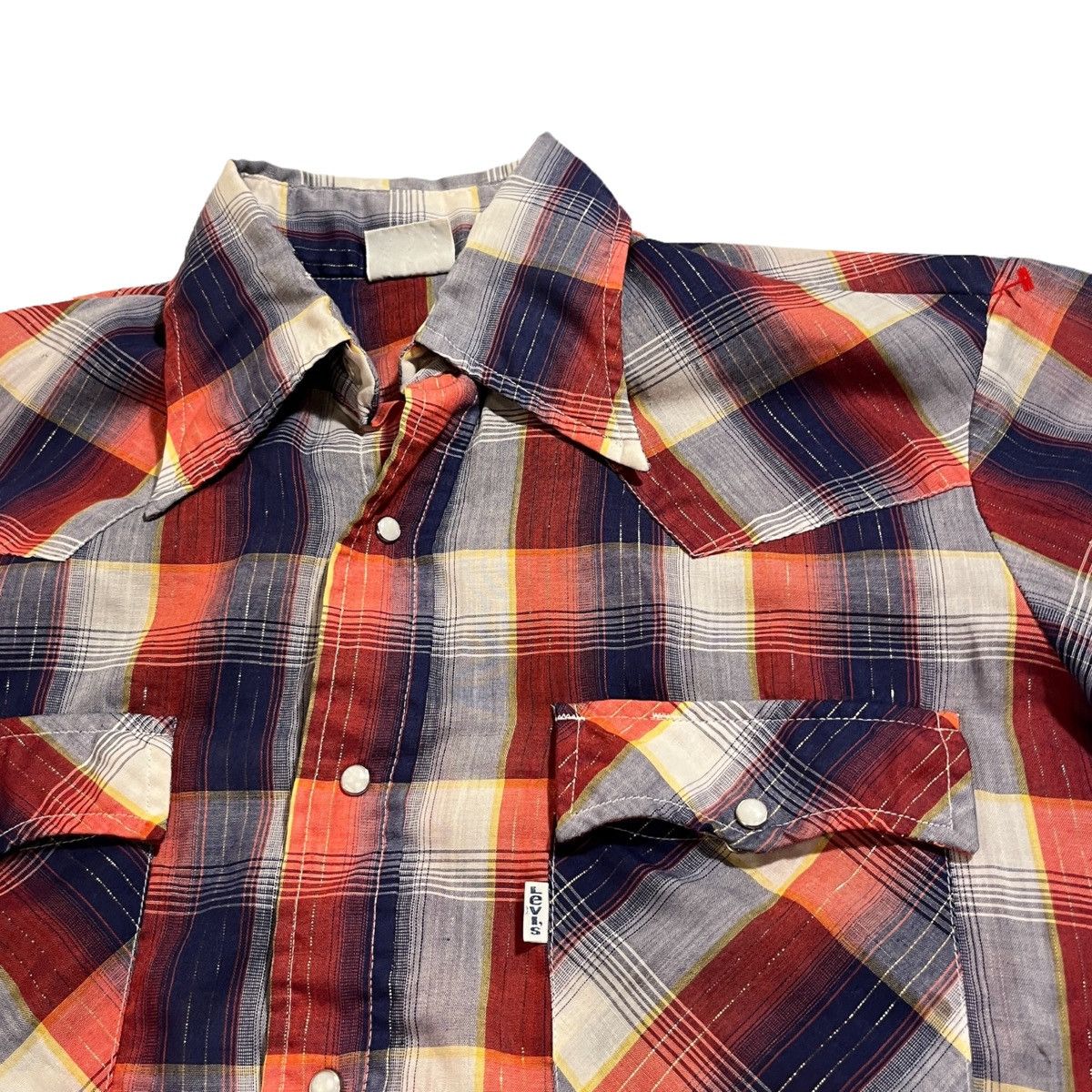 Levi's × Vintage 70s Levi’s Plaid Snap Shirt Size US M / EU 48-50 / 2 - 2 Thumbnail