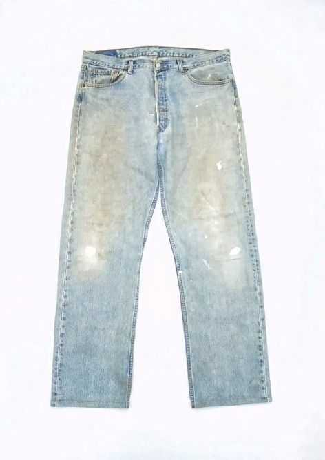 Levi's 90s Vintage Levi's 501 Distressed Jeans 38x31 Size US 38 / EU 54 - 1 Thumbnail