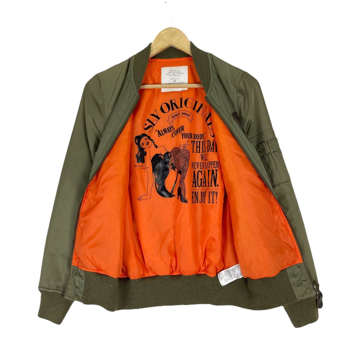 If Six Was Nine × Japanese Brand × Sly Guild 🌟SLY SEXY WOMEN MA1 FLYER BOMBER JACKET Size ONE SIZE - 1 Thumbnail