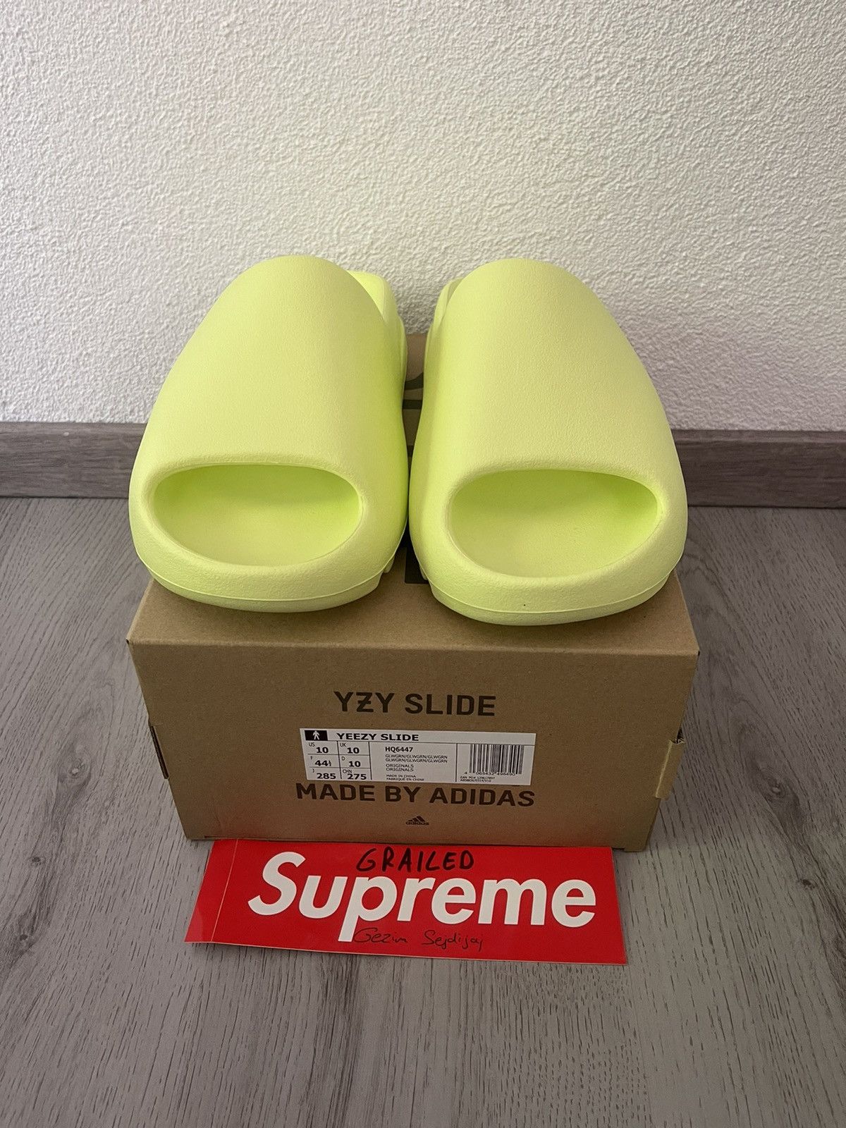 Adidas Yeezy Slide Glow Green | Size 10 | Brand New (No Box) adidas Yeezy Slide Glow Green (Infants) – LacedUp main image 2