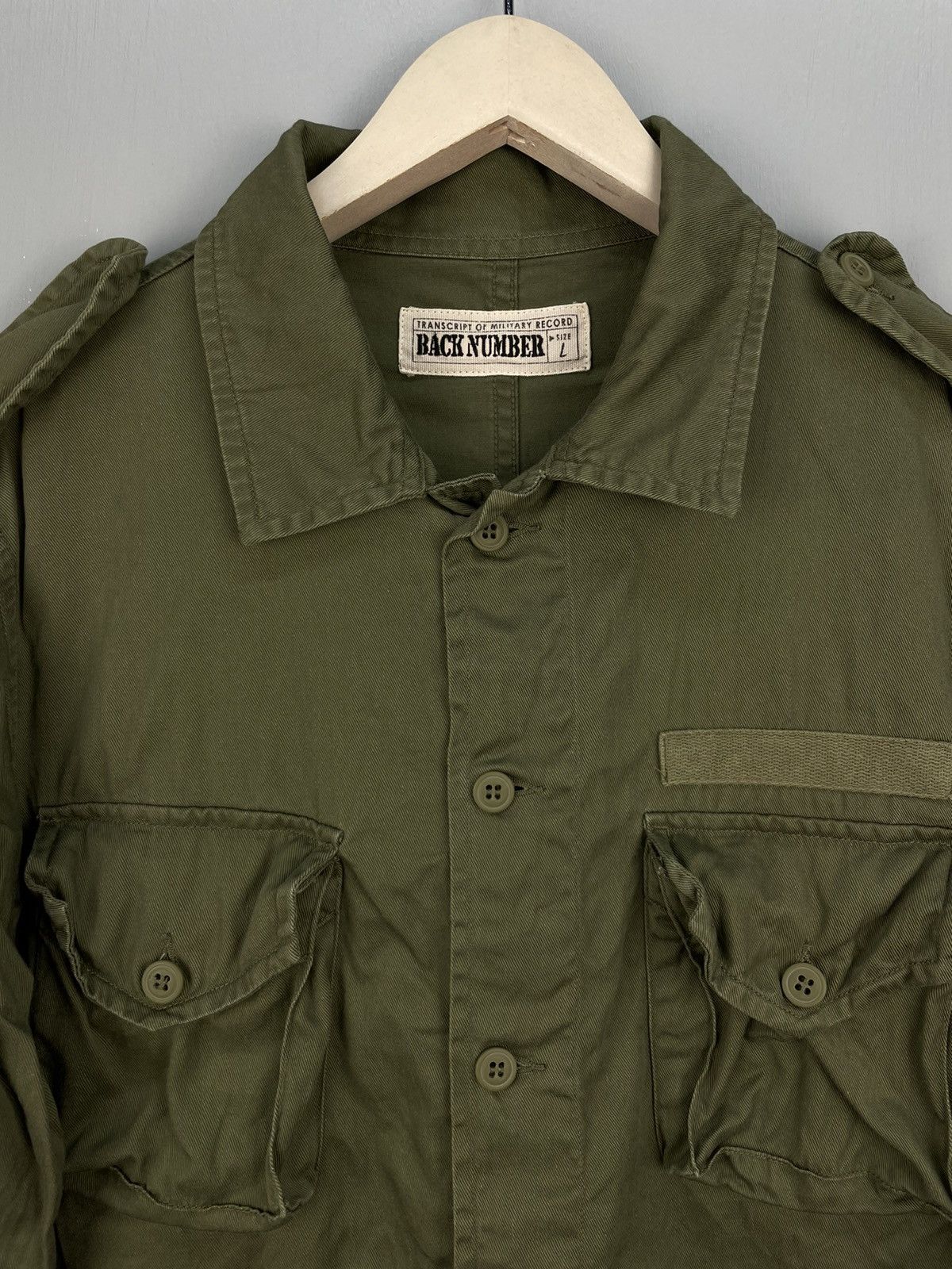 Japanese Brand Back number army style shirt Size US L / EU 52-54 / 3 - 3 Thumbnail