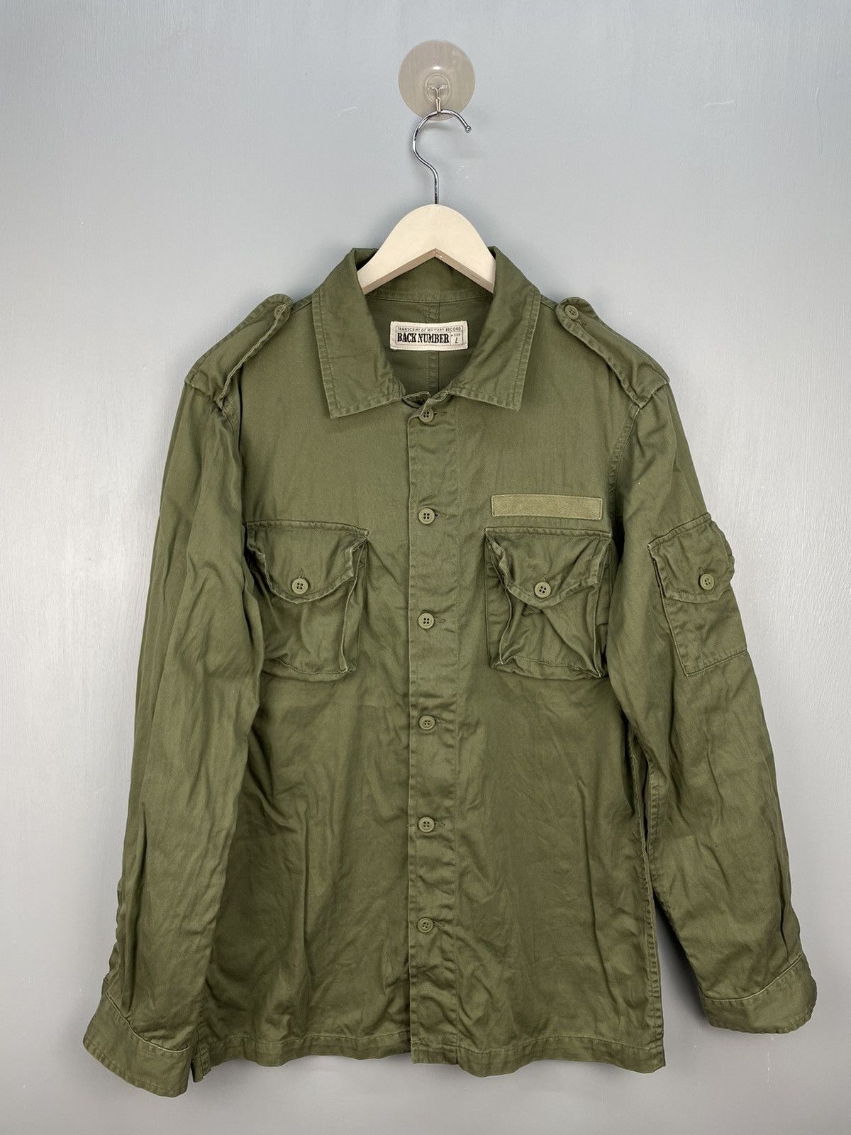 Japanese Brand Back number army style shirt Size US L / EU 52-54 / 3 - 1 Thumbnail