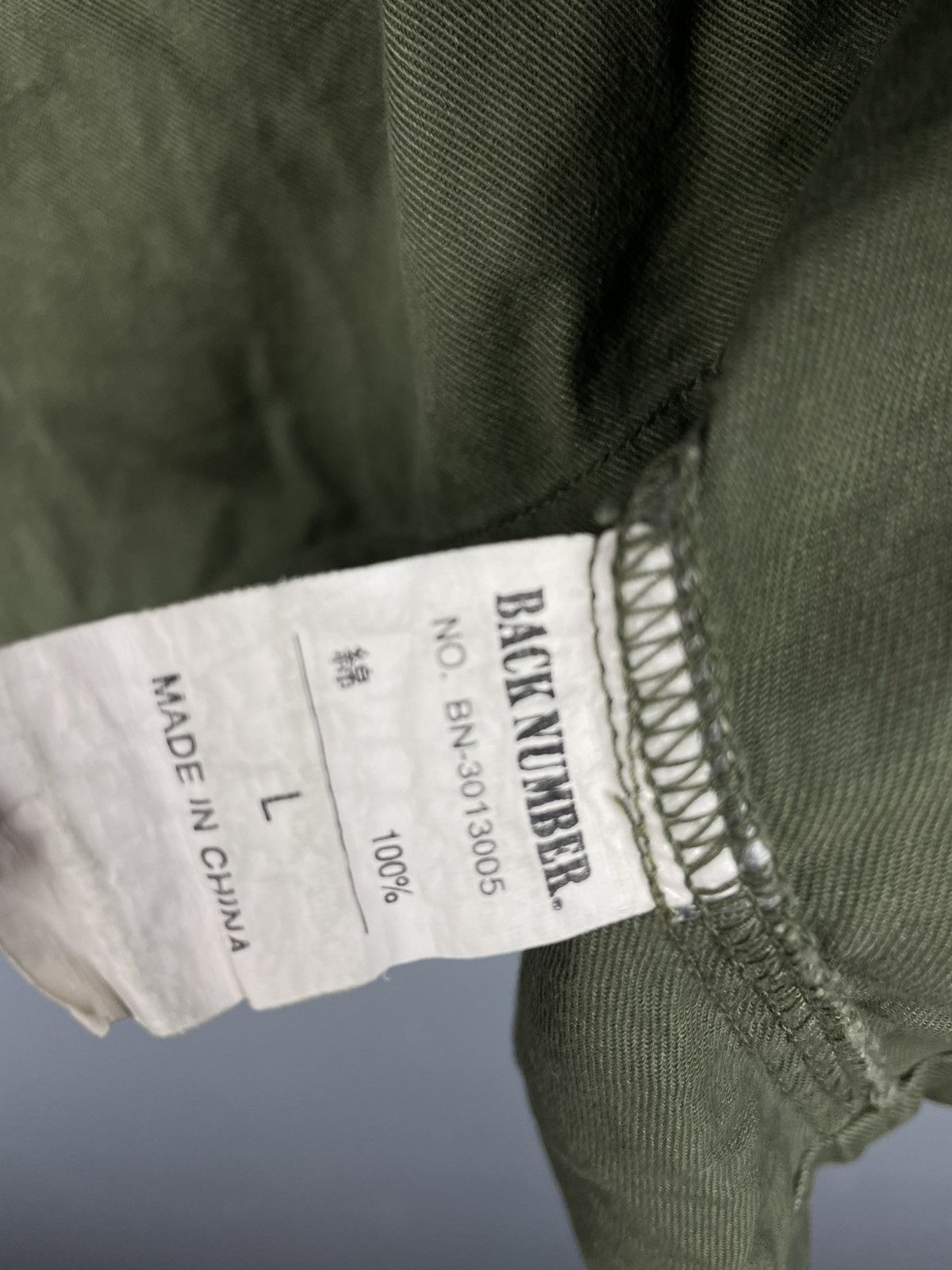 Japanese Brand Back number army style shirt Size US L / EU 52-54 / 3 - 5 Thumbnail