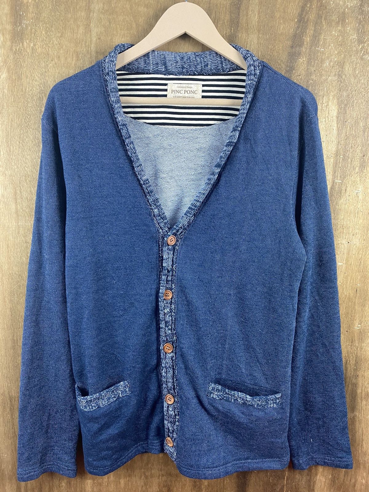 Homespun Knitwear × Japanese Brand Pinc Ponc cardigan blue japan Knitwear #Z017 Size US M / EU 48-50 / 2 - 2 Thumbnail
