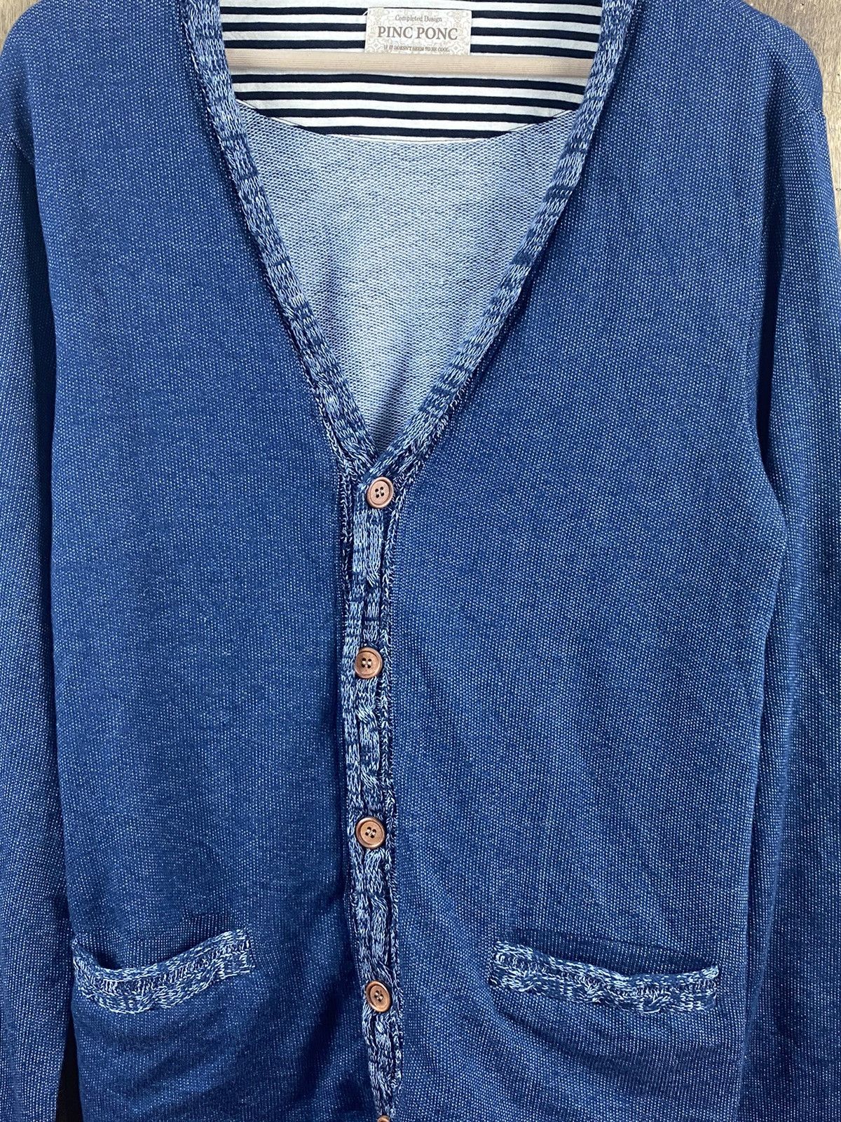 Homespun Knitwear × Japanese Brand Pinc Ponc cardigan blue japan Knitwear #Z017 Size US M / EU 48-50 / 2 - 4 Thumbnail
