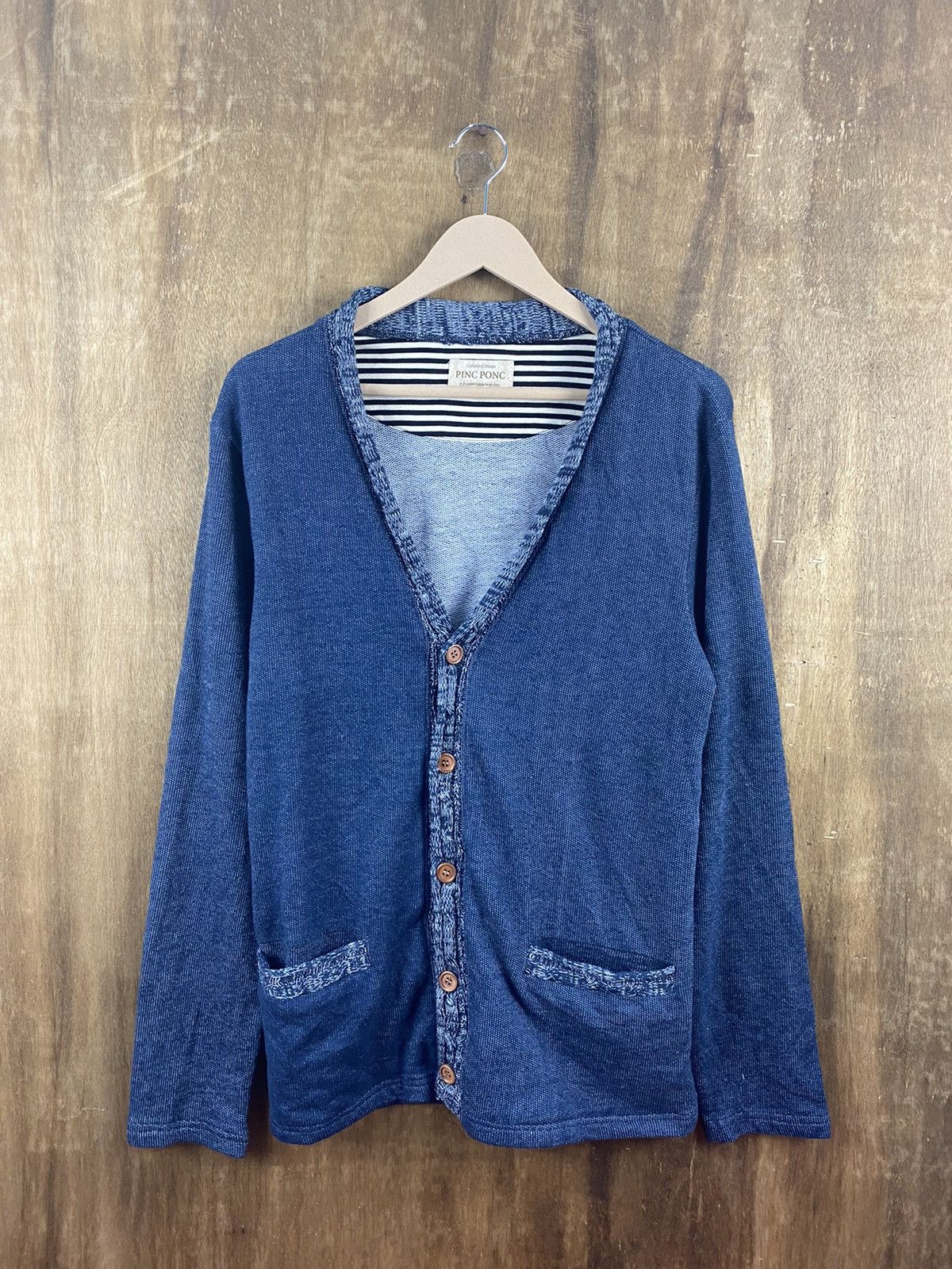 Homespun Knitwear × Japanese Brand Pinc Ponc cardigan blue japan Knitwear #Z017 Size US M / EU 48-50 / 2 - 1 Thumbnail