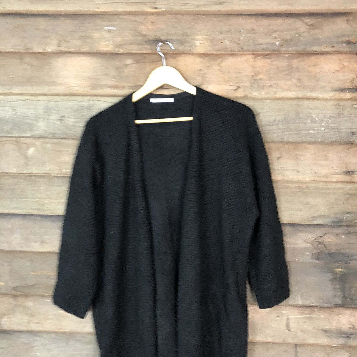 Homespun Knitwear × Japanese Brand SLY Long Black Knitwear long cardigan #6797 Size US L / EU 52-54 / 3 - 2 Thumbnail