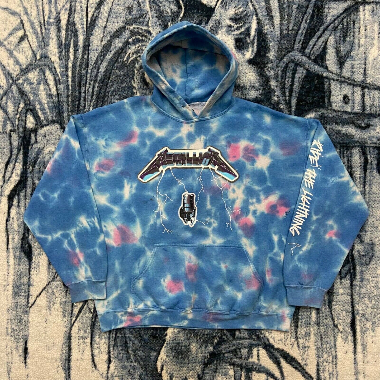 Metallica tie cheap dye hoodie