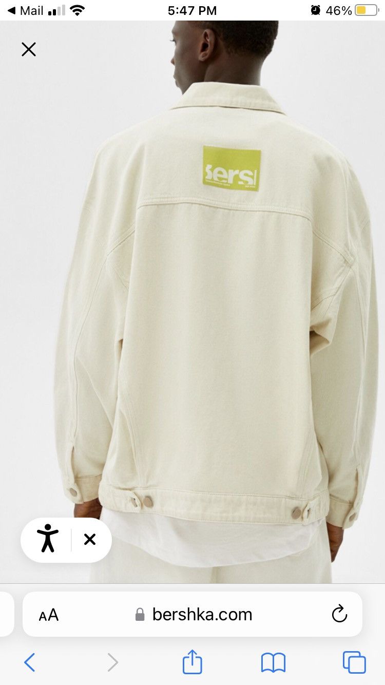 Bershka Bershka off white denim jacket Size US L / EU 52-54 / 3 - 3 Thumbnail