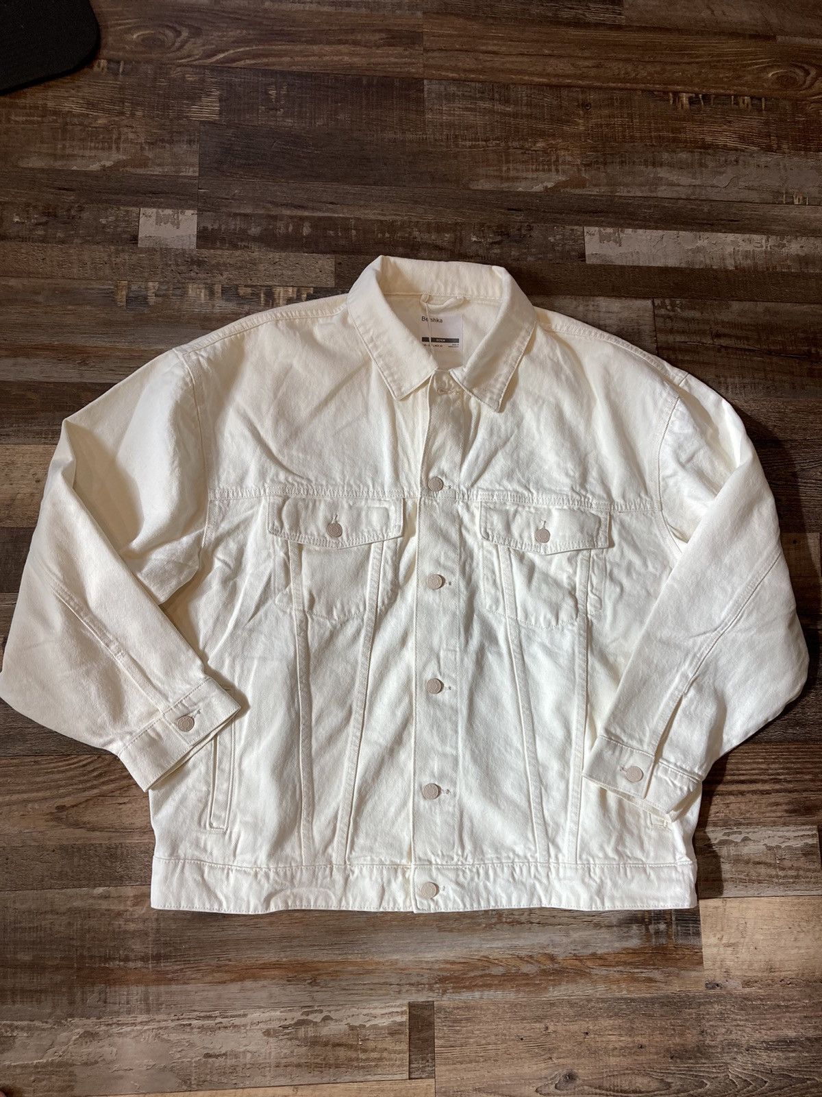 Bershka Bershka off white denim jacket Size US L / EU 52-54 / 3 - 5 Thumbnail