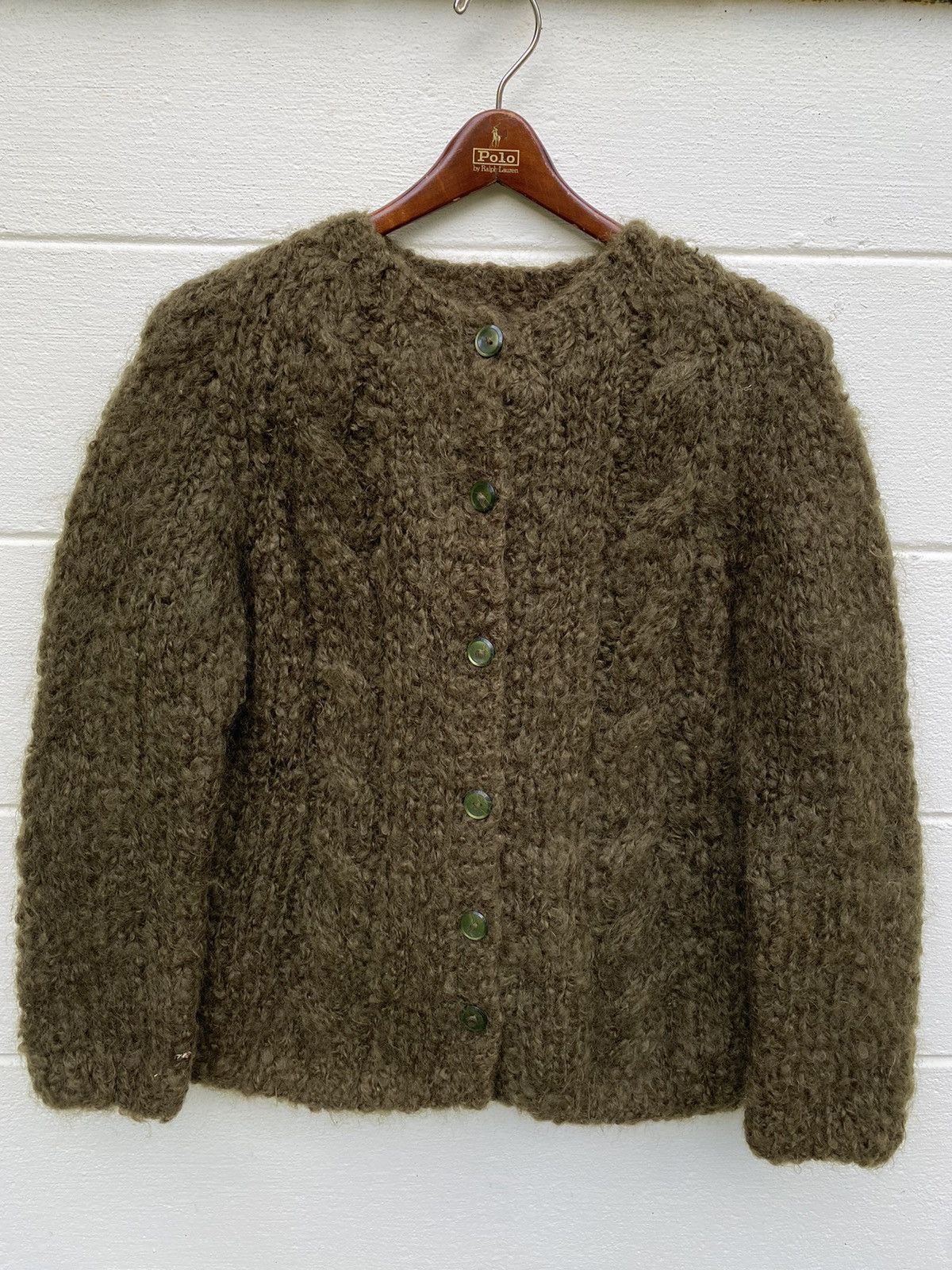 Mohair Button Up Knit in Chocolate main image 1