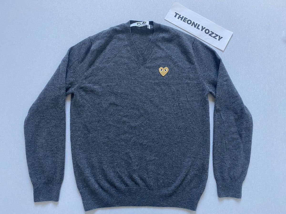 Comme des Garcons Comme Des Garçons V-neck Sweater Gray Size US XL / EU 56 / 4 - 1 Thumbnail