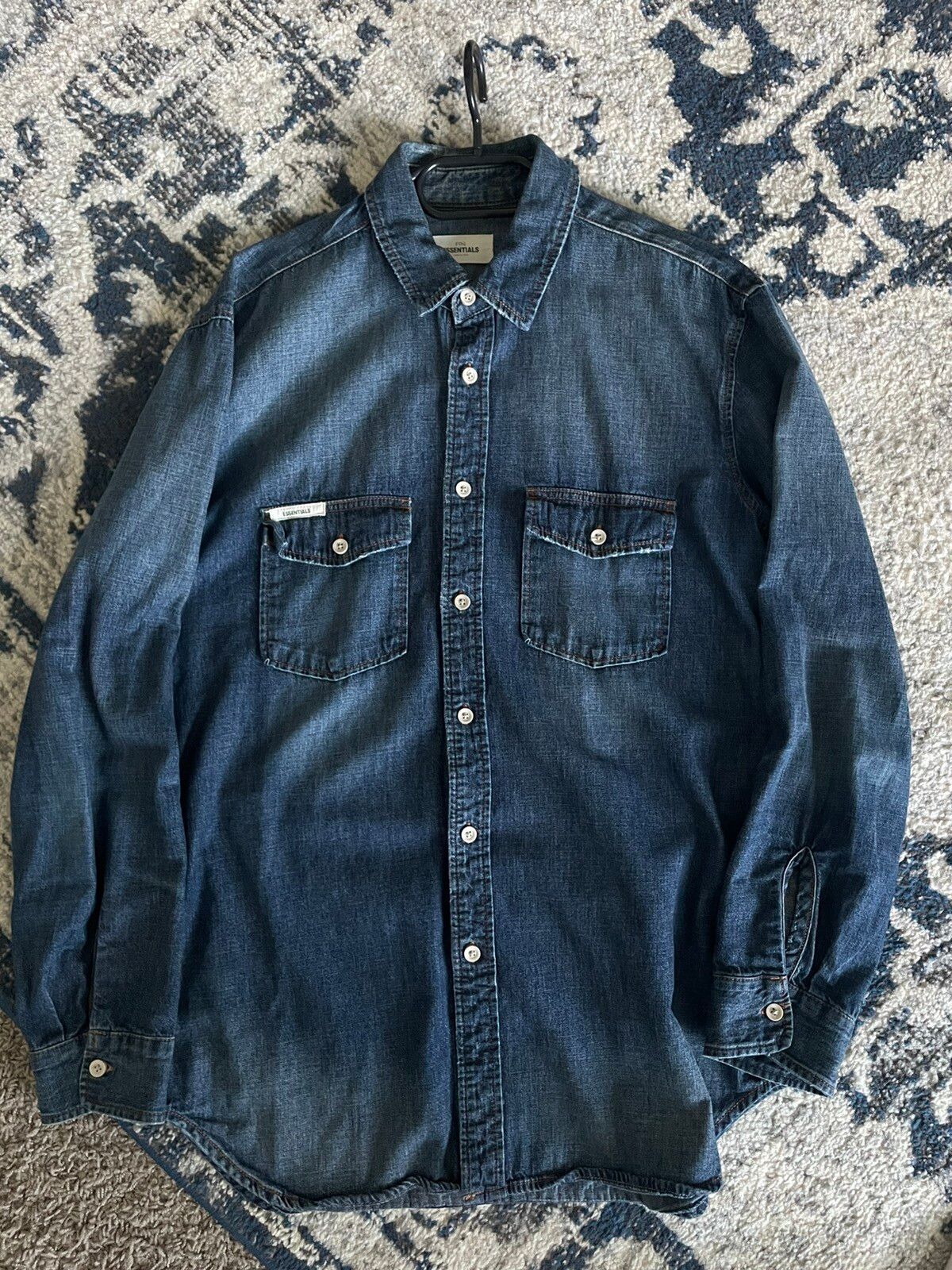 Fear of God Fear of God Essentials Denim Button Up Size L | Grailed