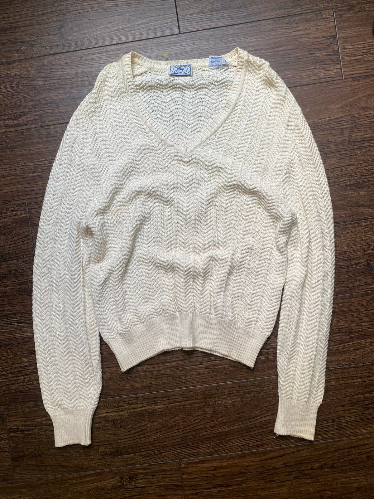 Vintage Vintage 60s Lacoste Knit Sweatshirt Size US M / EU 48-50 / 2 - 2 Preview