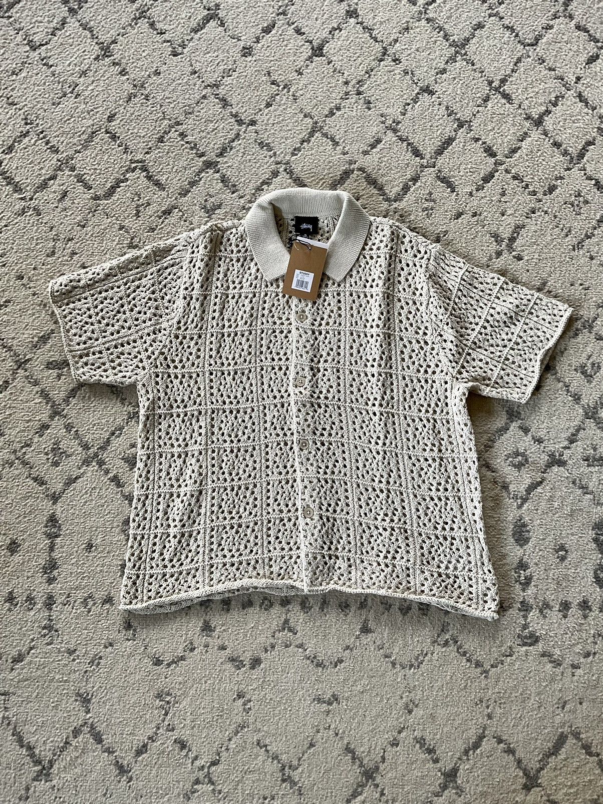 Stussy Stussy Crochet Shirt Natural | Grailed