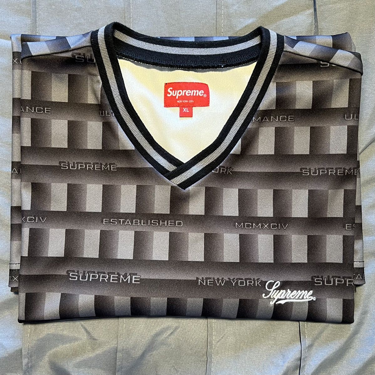 Supreme Grid Soccer Jersey | Grailed