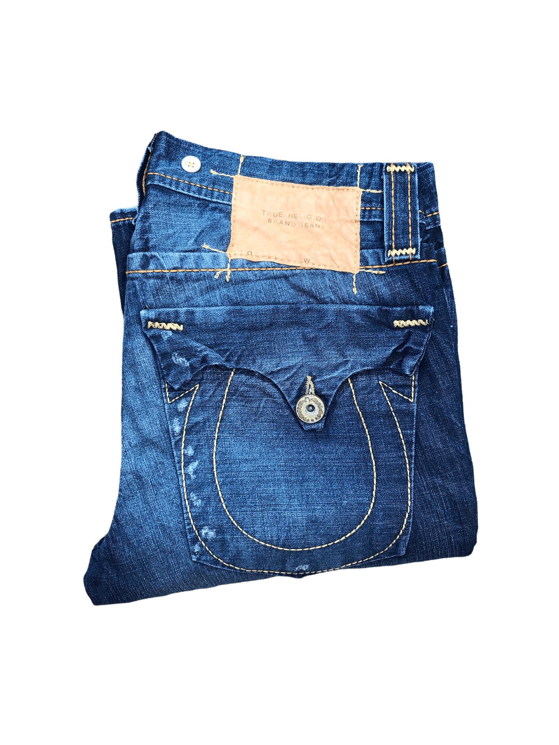 Vintage RARE BUTTON True Religion Jeans Size 33 Blue
