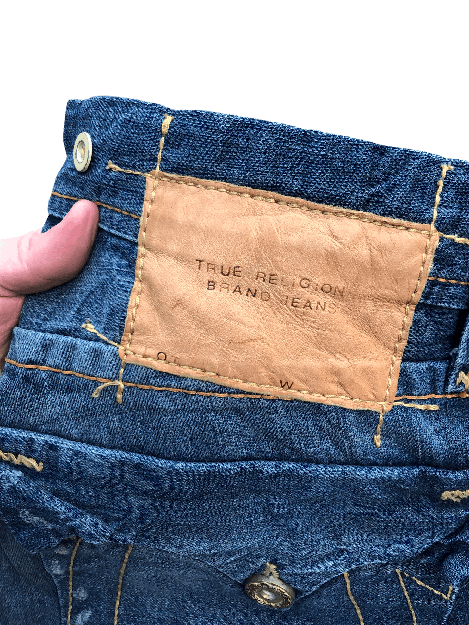 Vintage RARE BUTTON True Religion Jeans Size 33 Blue