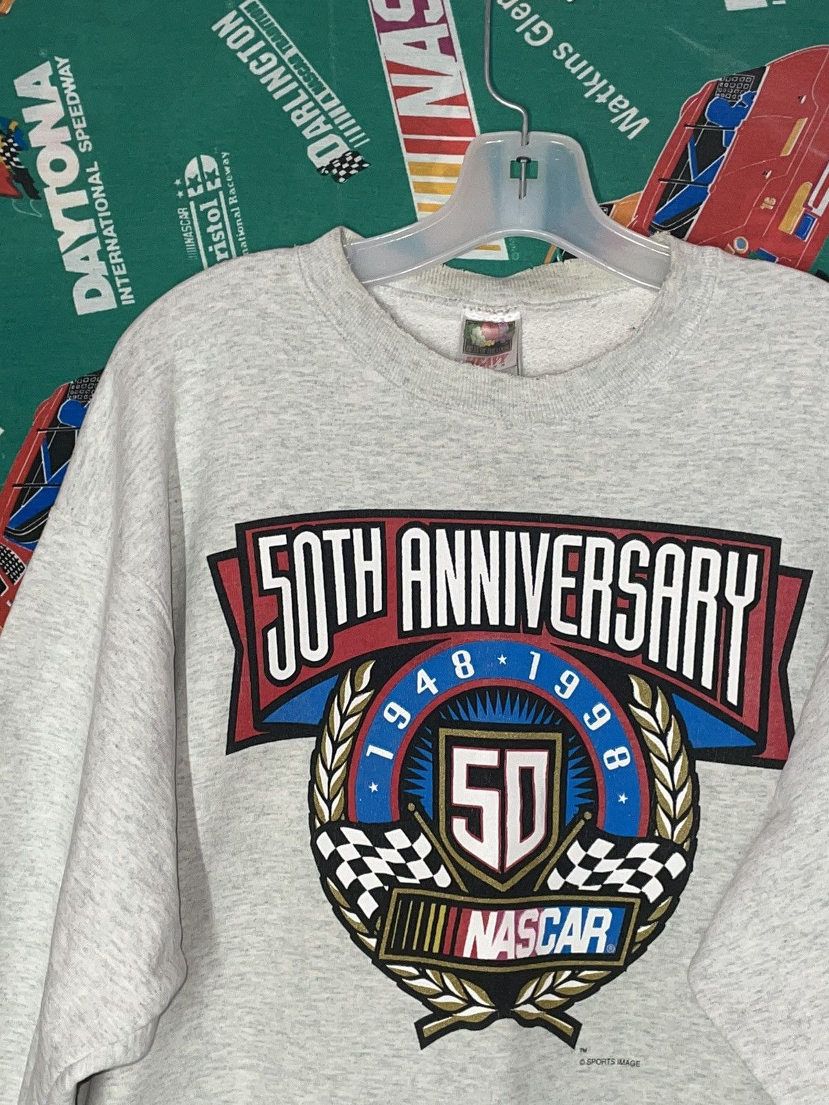 NASCAR × Vintage 1998 Nascar 50th Anniversary RACING Sweatshirt sportswear Size US XL / EU 56 / 4 - 1 Thumbnail