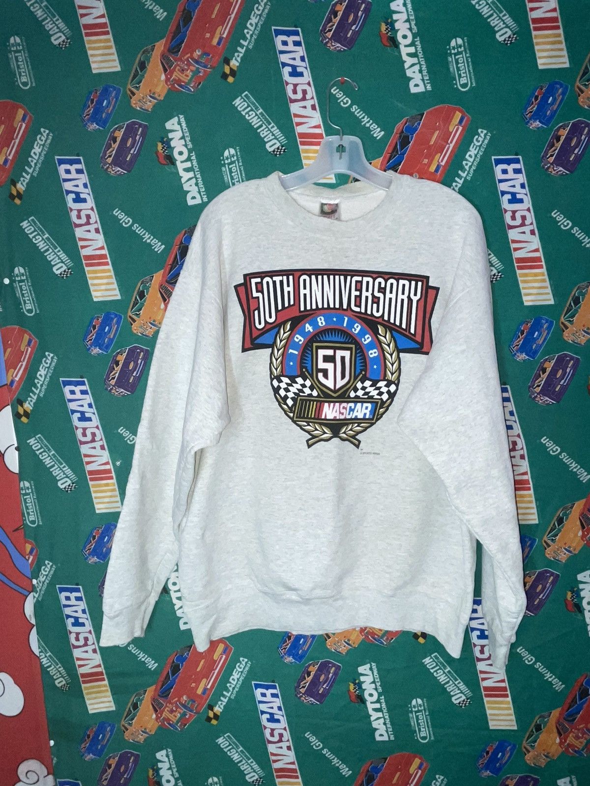 NASCAR × Vintage 1998 Nascar 50th Anniversary RACING Sweatshirt sportswear Size US XL / EU 56 / 4 - 2 Thumbnail