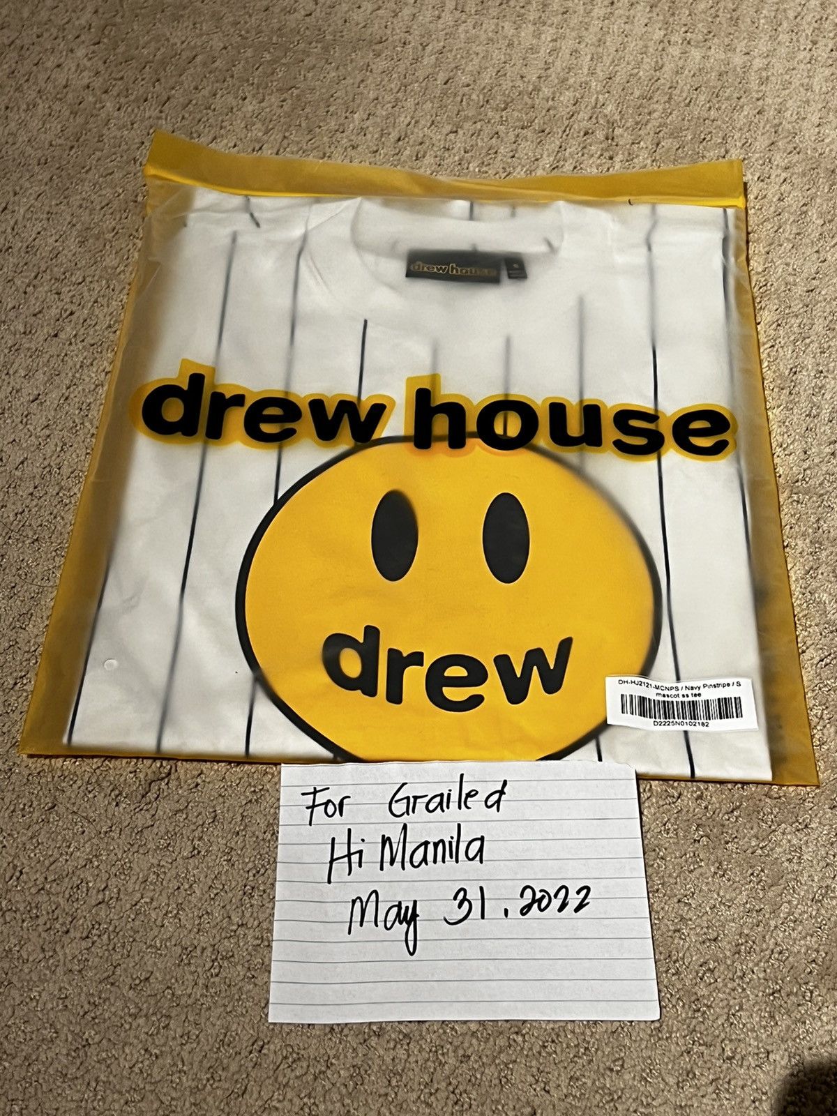 Drew House Drew house mascot ss tee navy pinstripe small NWT | Grailed 