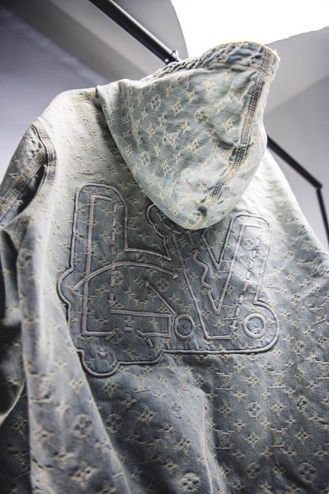 LV LOUIS VUITTON x NBA Zip Through Denim Monogram Hoodie