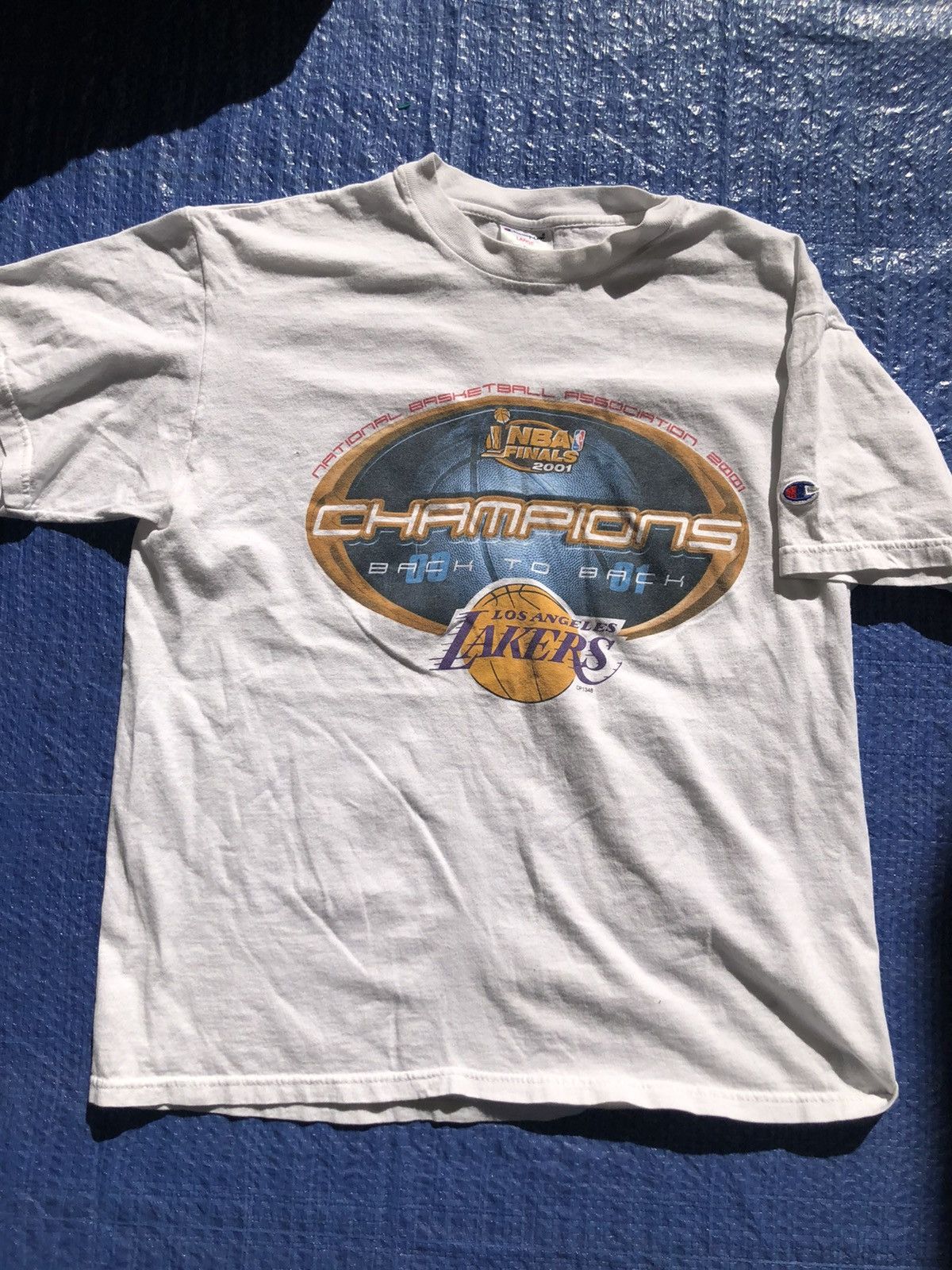 2010 NBA Finals Champions Los Angeles LA Lakers T-Shirt Mens L Gray Gildan  Kobe