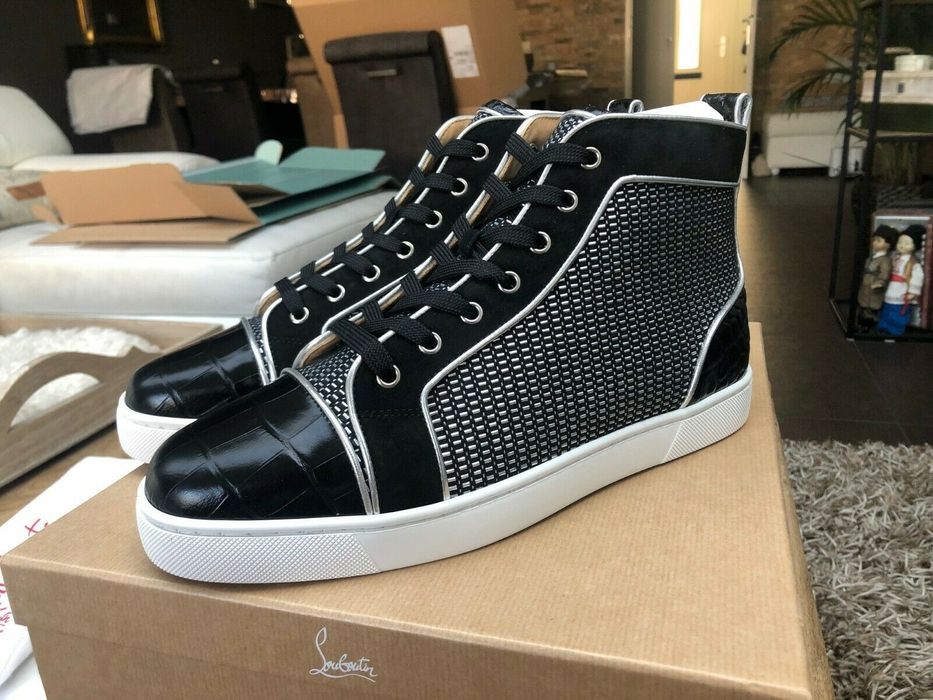 Christian Louboutin Louis Orlato Croc Effect Sneakers New Size 40 US 7
