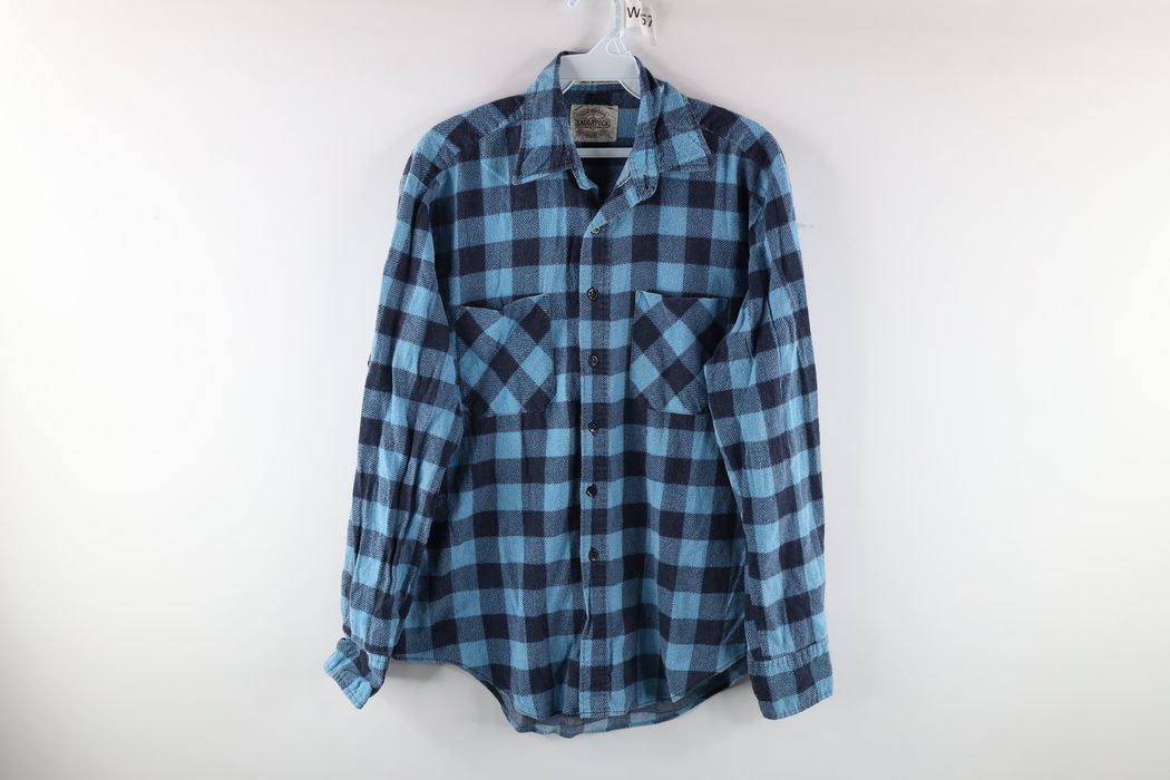 Vintage Vintage 90s Rockabilly Double Pocket Plaid Flannel Shirt | Grailed