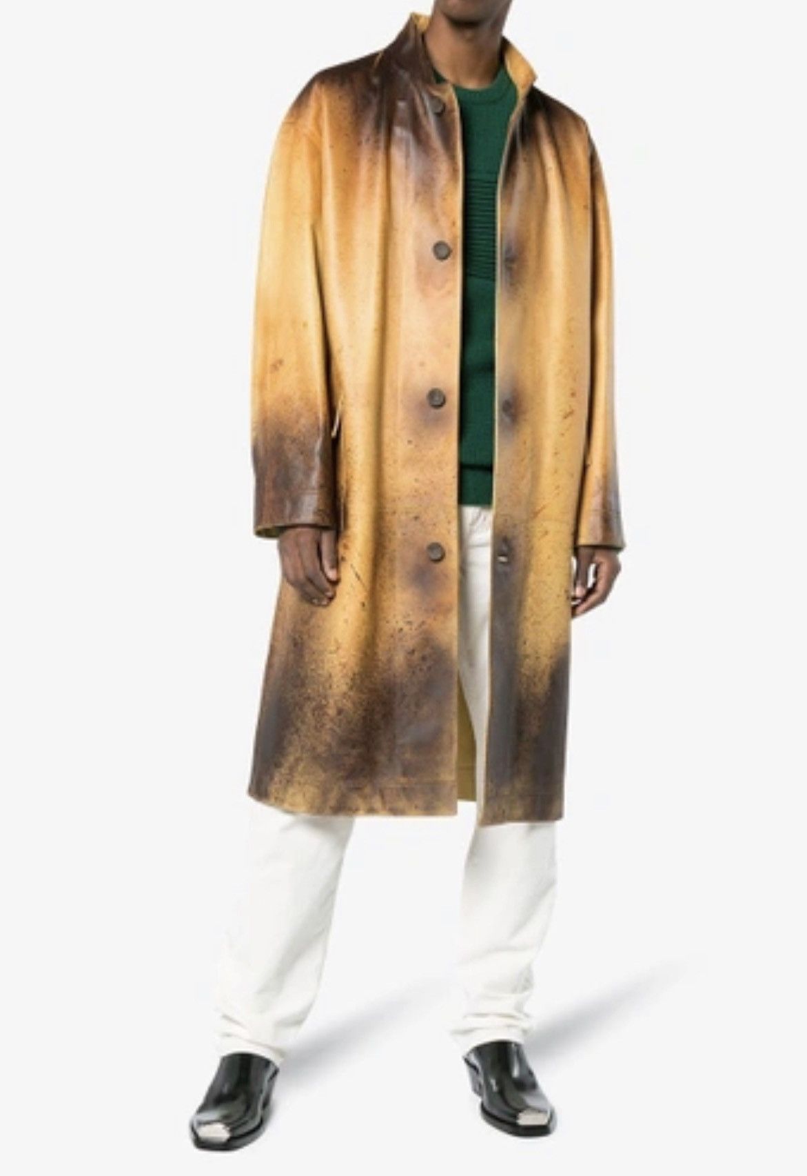 Calvin Klein 205W39NYC × Raf Simons Rare distressed leather coat 205w39nyc Size US S / EU 44-46 / 1 - 8 Thumbnail