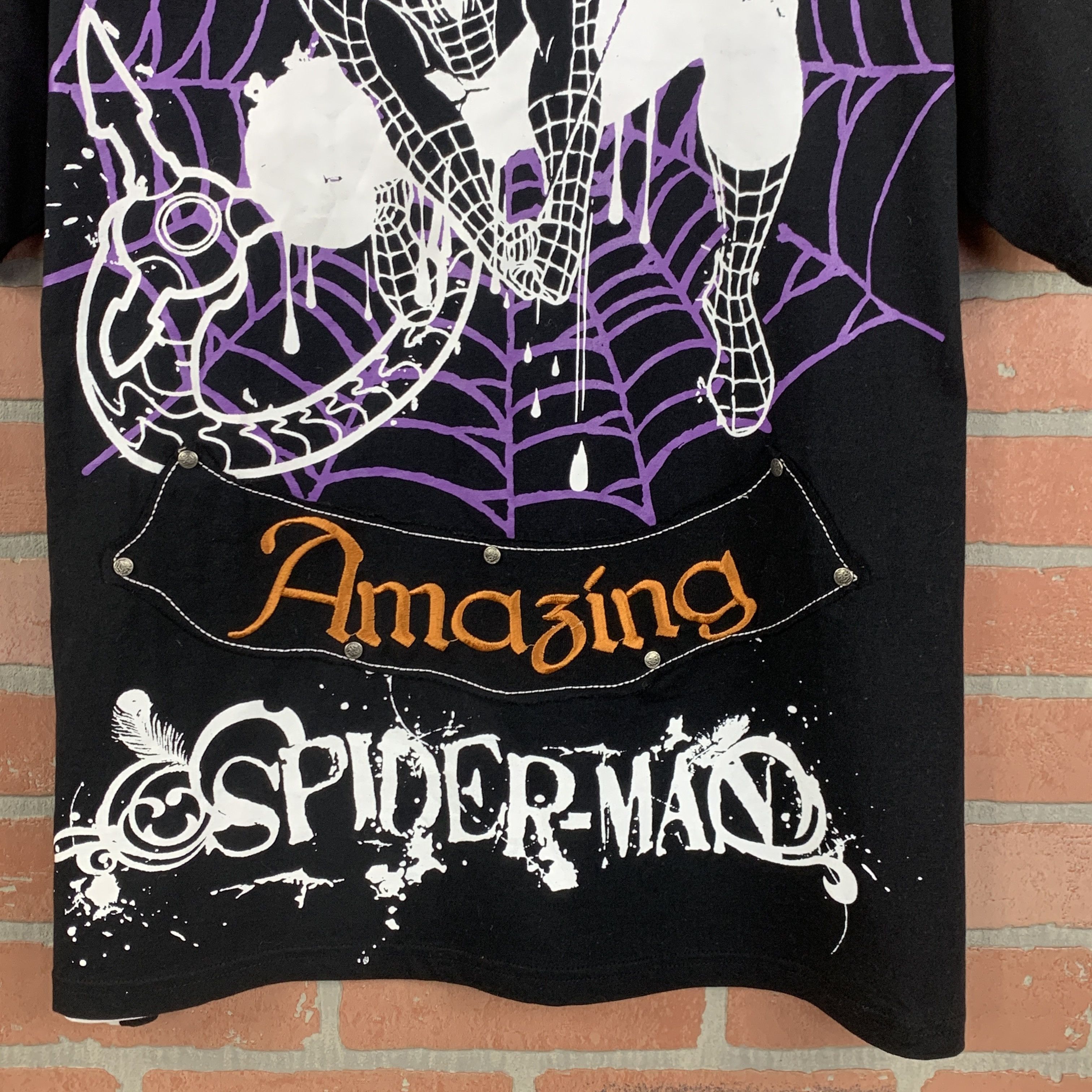 Marvel Comics VTG Marvel Amazing Spiderman Embroidered Graphic T-Shirt Size US XXL / EU 58 / 5 - 4 Thumbnail